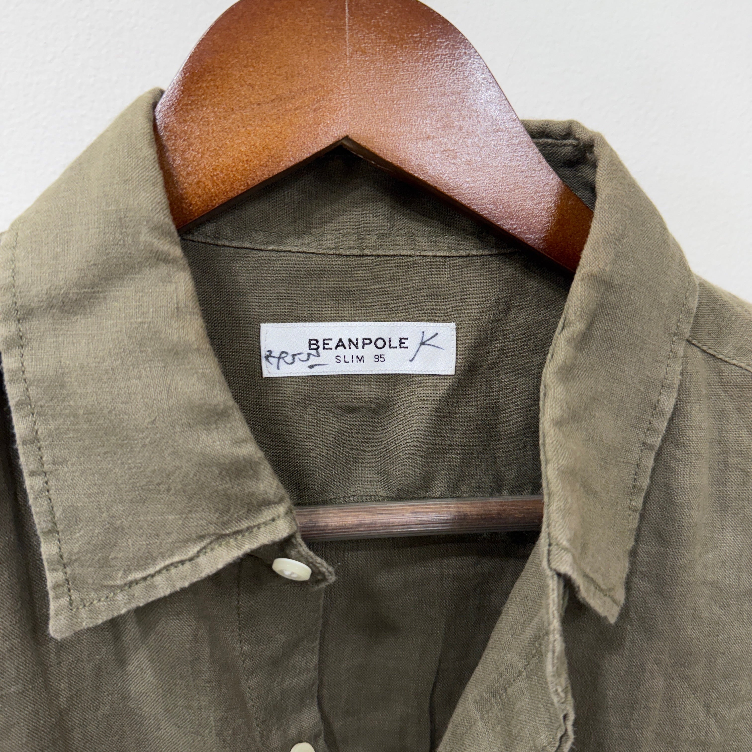 Beanpole olive green linen shirt
