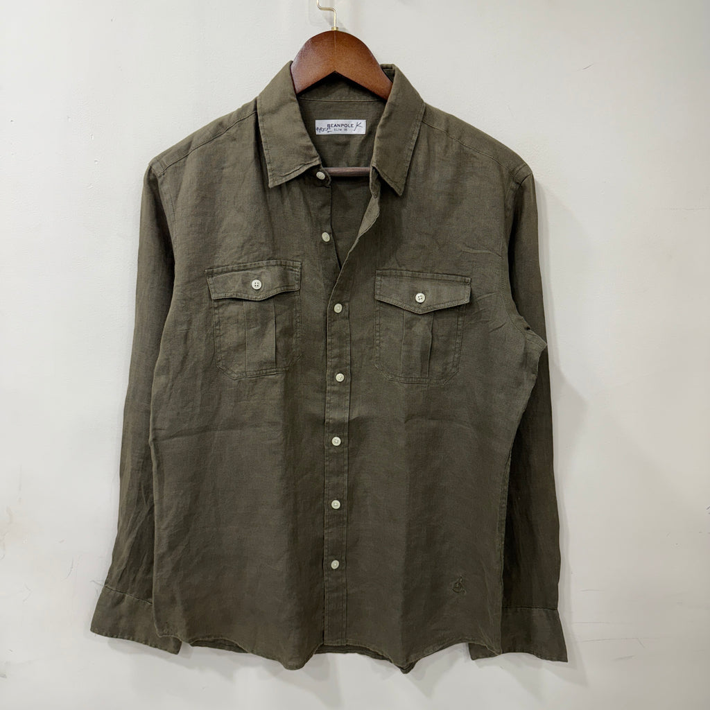 Beanpole olive green linen shirt