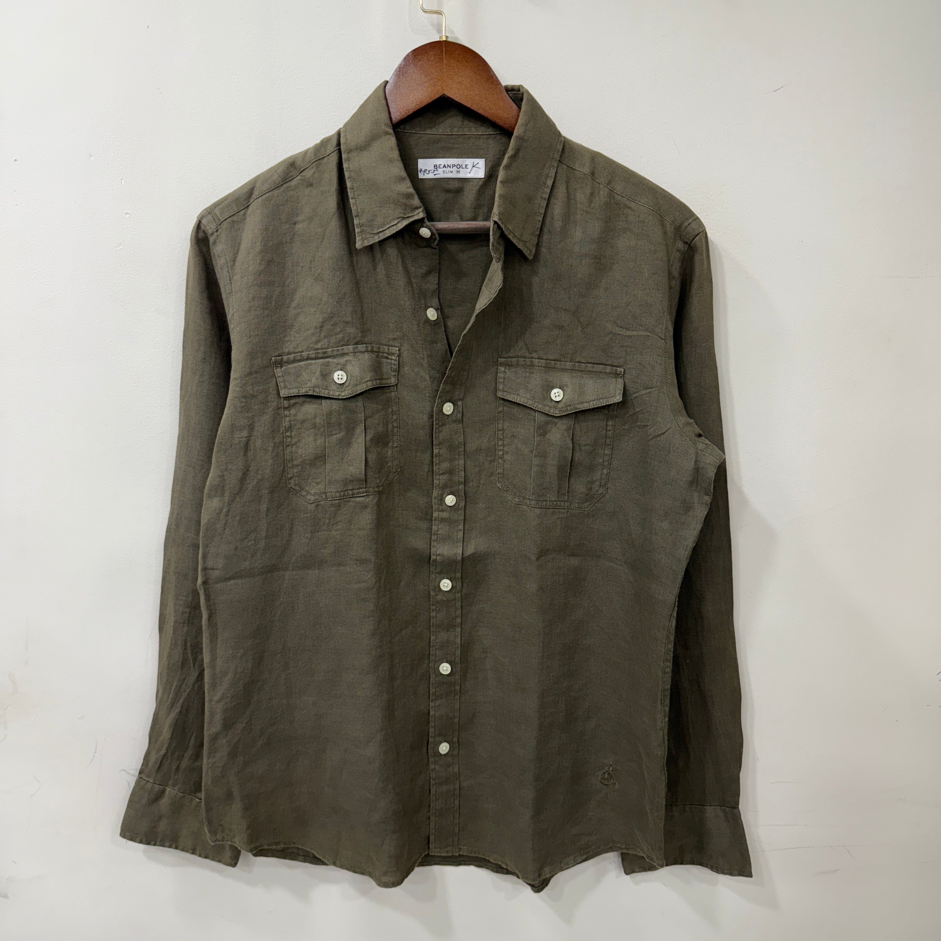 Beanpole olive green linen shirt