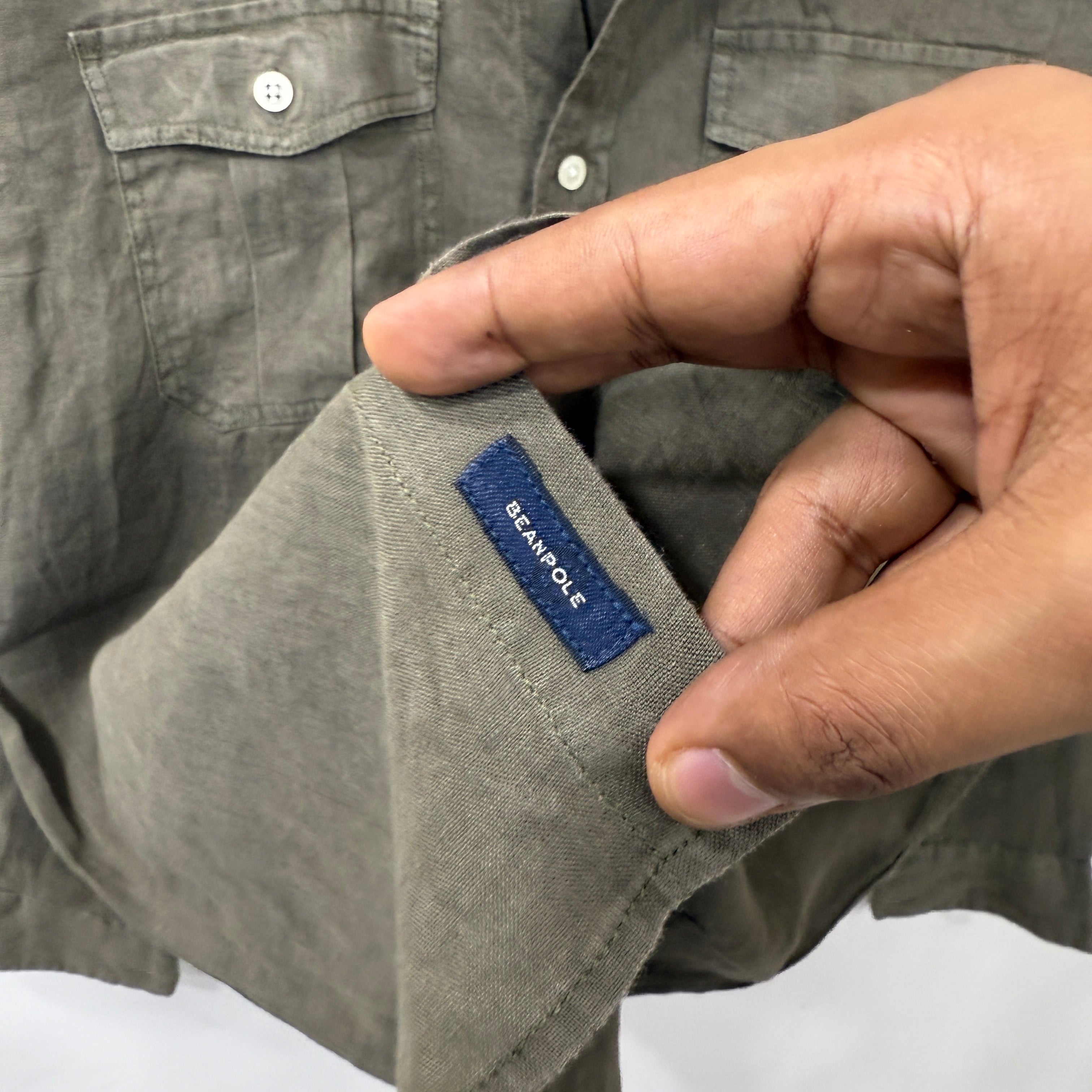Beanpole olive green linen shirt