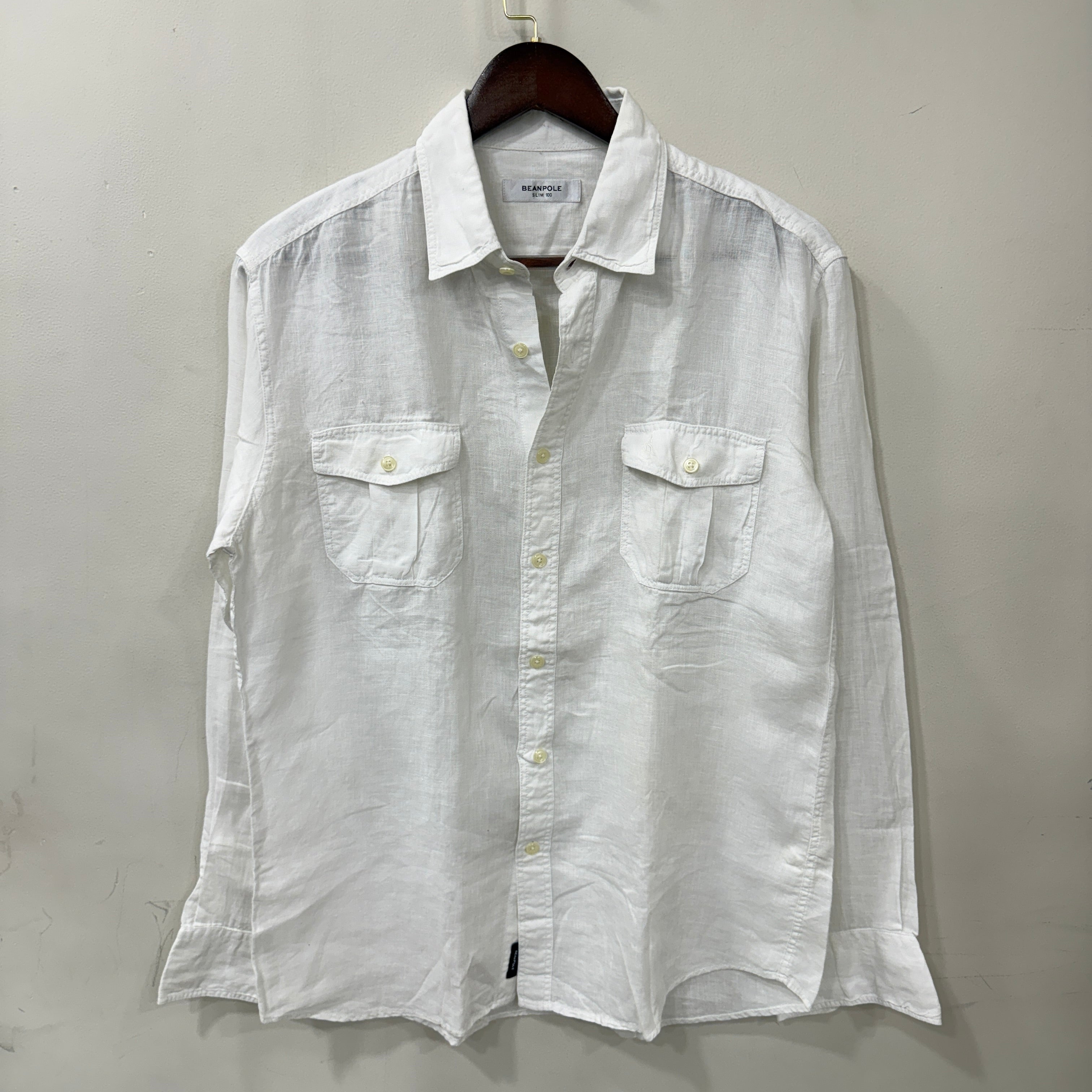Beanpole olive green linen shirt