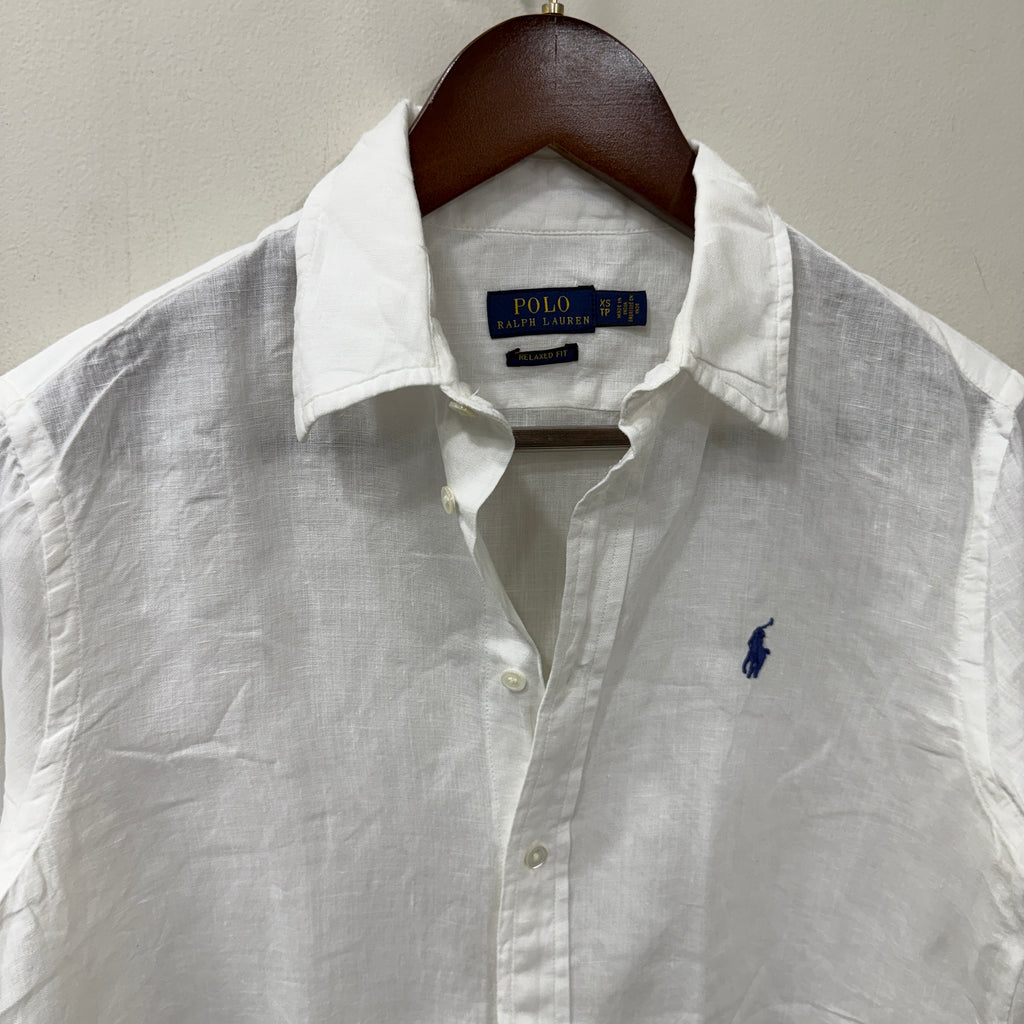 Ralph lauren white linen shirt
