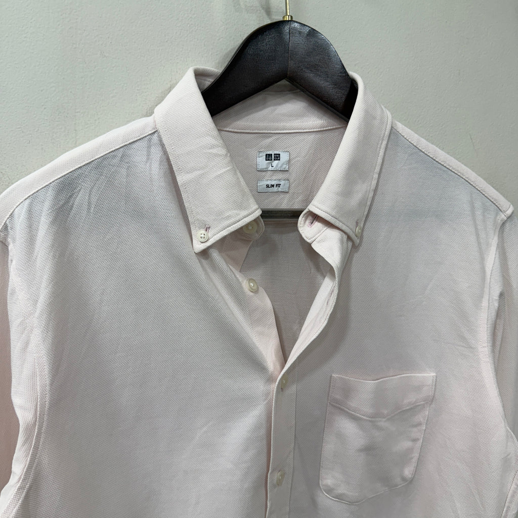 Uniqlo slim fit solid pink shirt