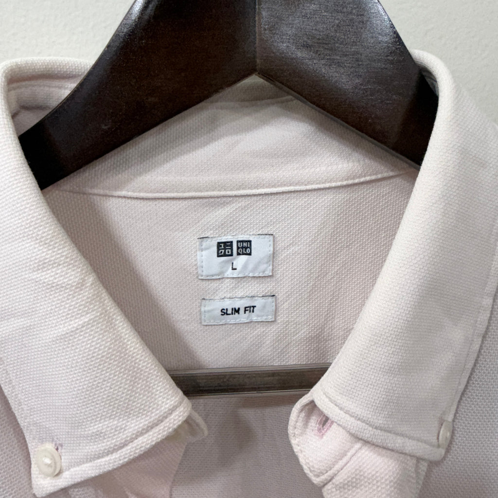 Uniqlo slim fit solid pink shirt