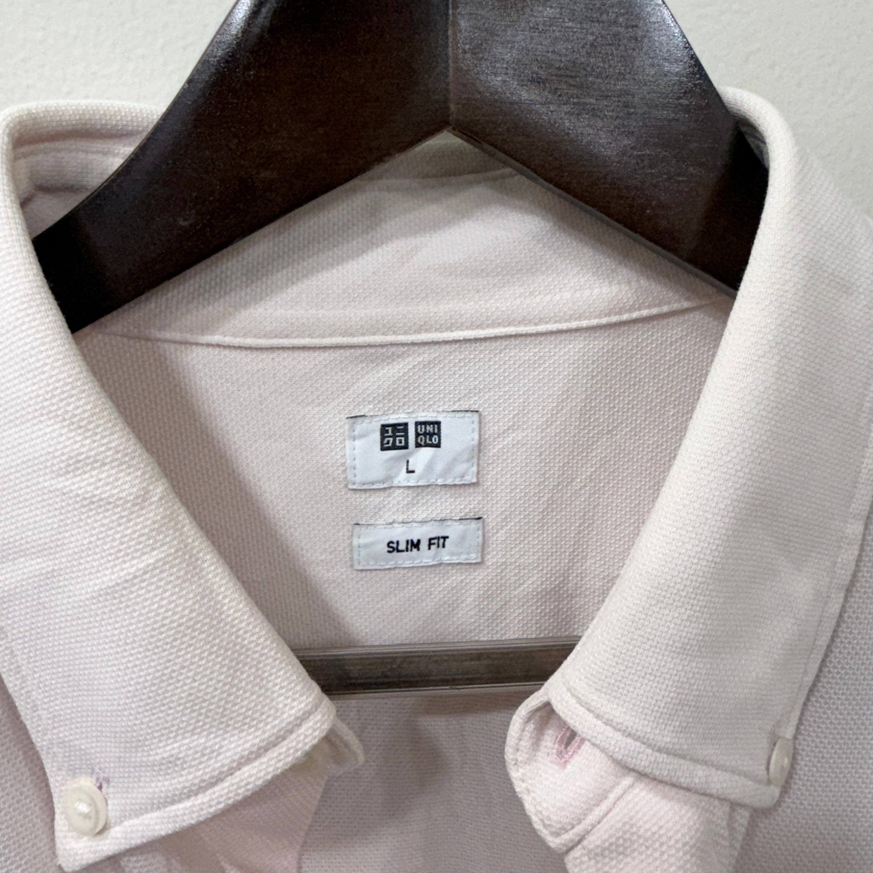 Uniqlo slim fit solid pink shirt