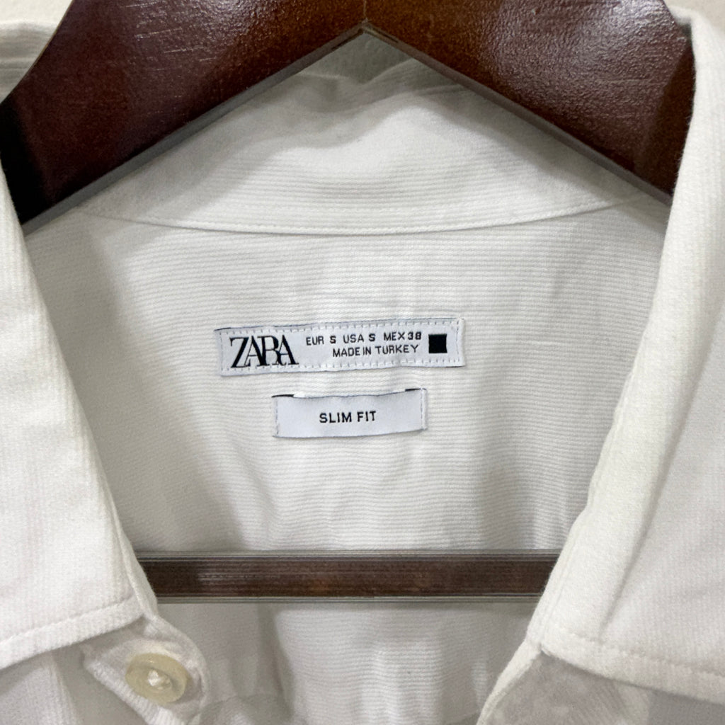 Zara white solid shirt