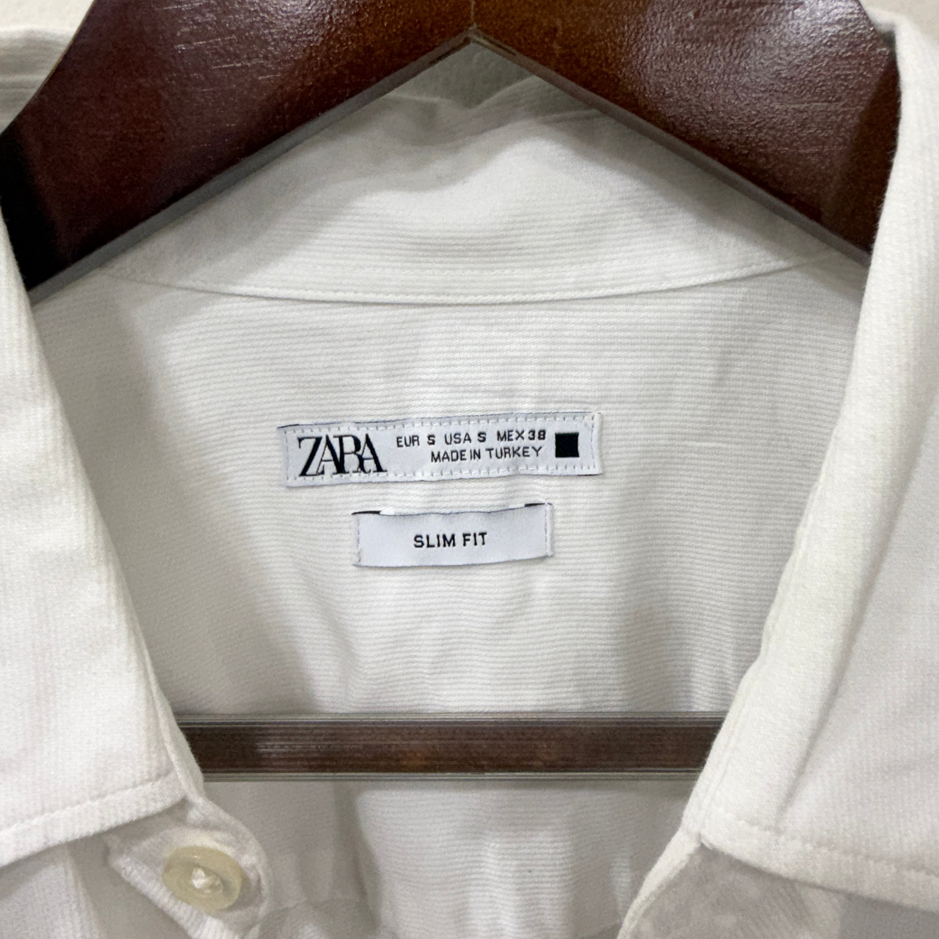 Zara white solid shirt
