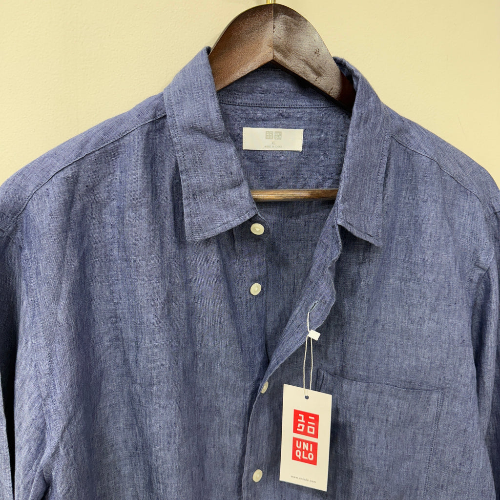 Uniqlo 100% linen solid shirt