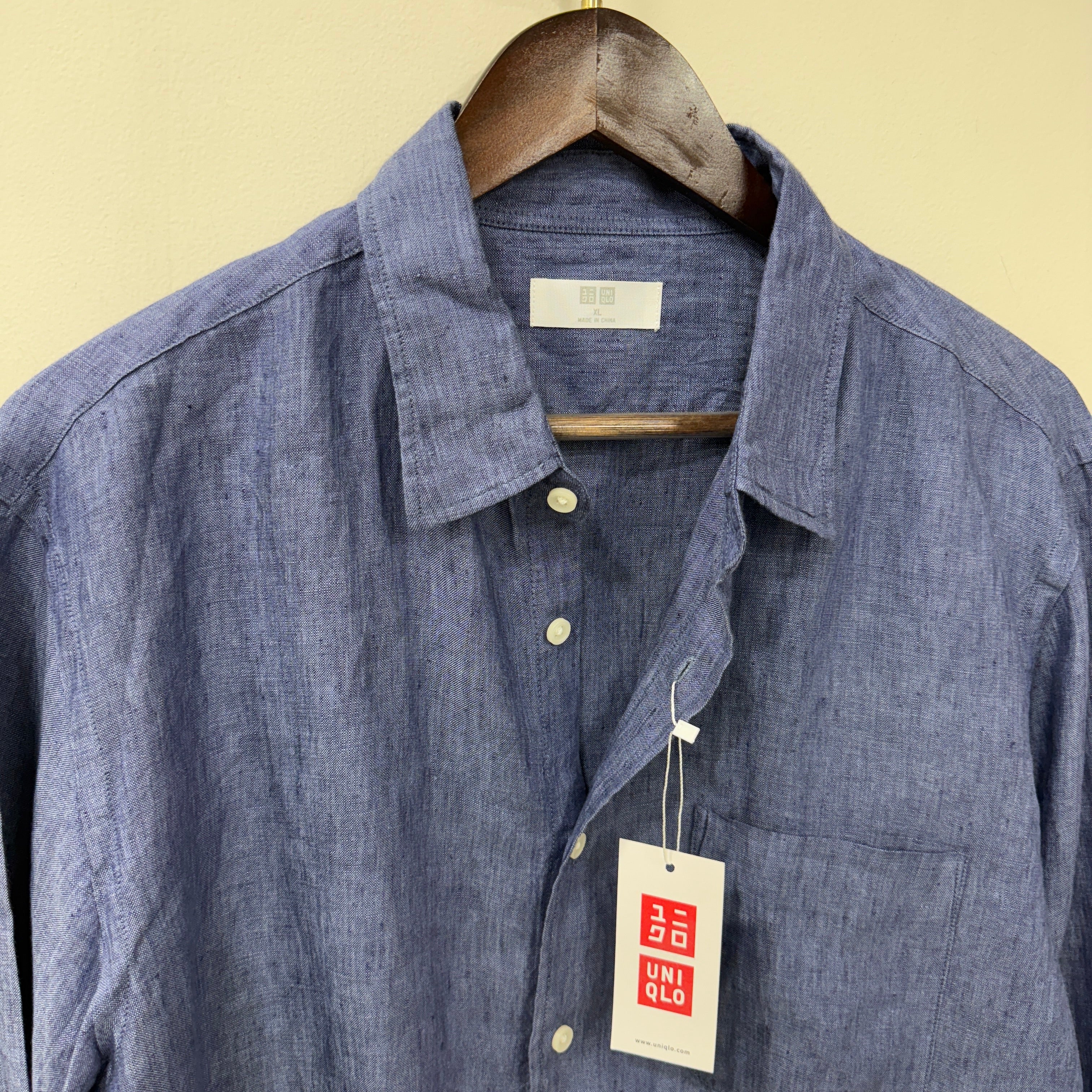 Uniqlo 100% linen solid shirt