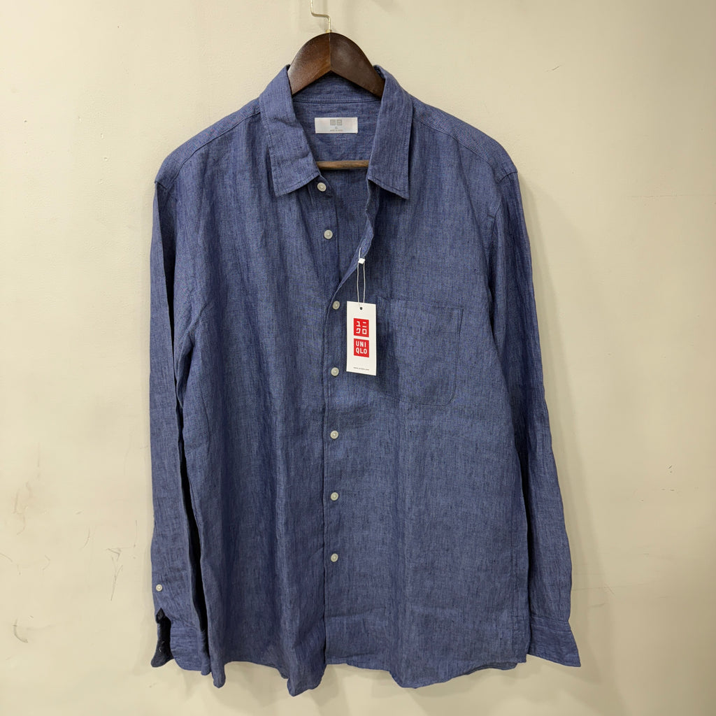 Uniqlo 100% linen solid shirt