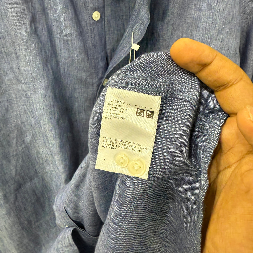 Uniqlo 100% linen solid shirt