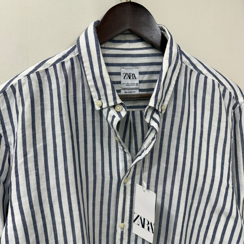 Zara linen stripes shirt