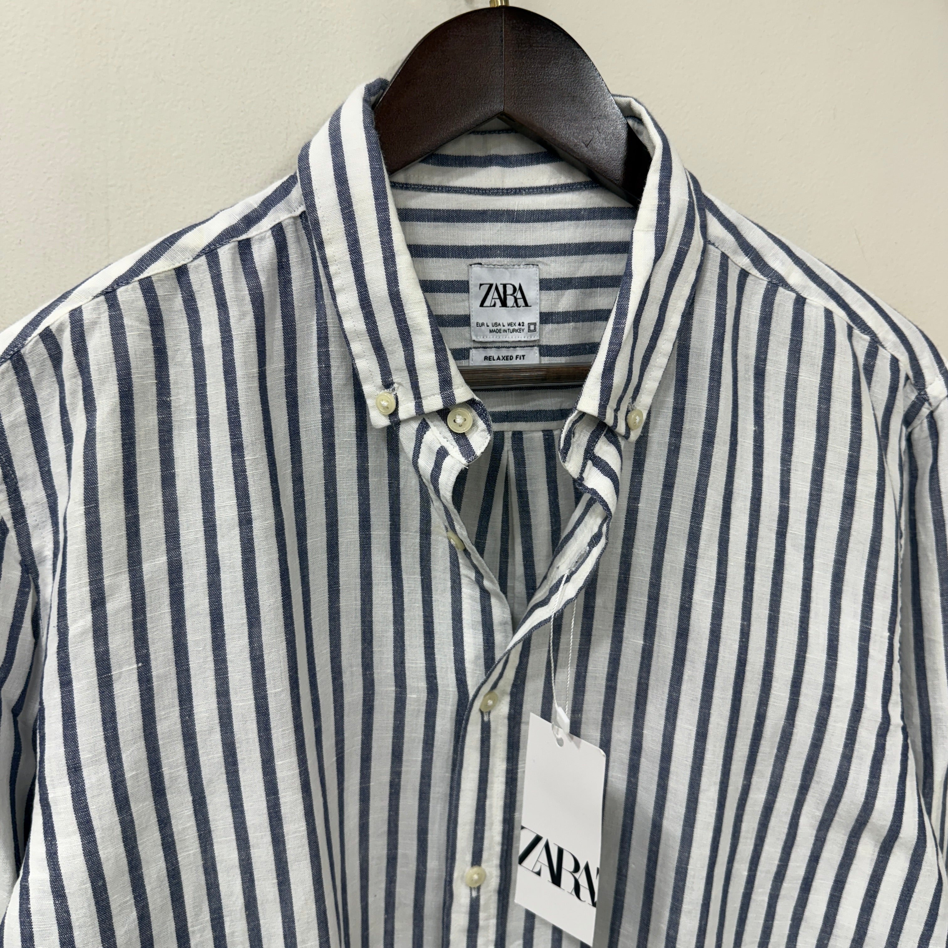 Zara linen stripes shirt