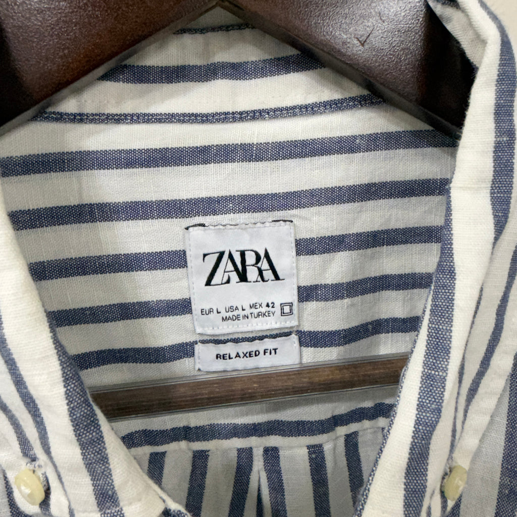 Zara linen stripes shirt