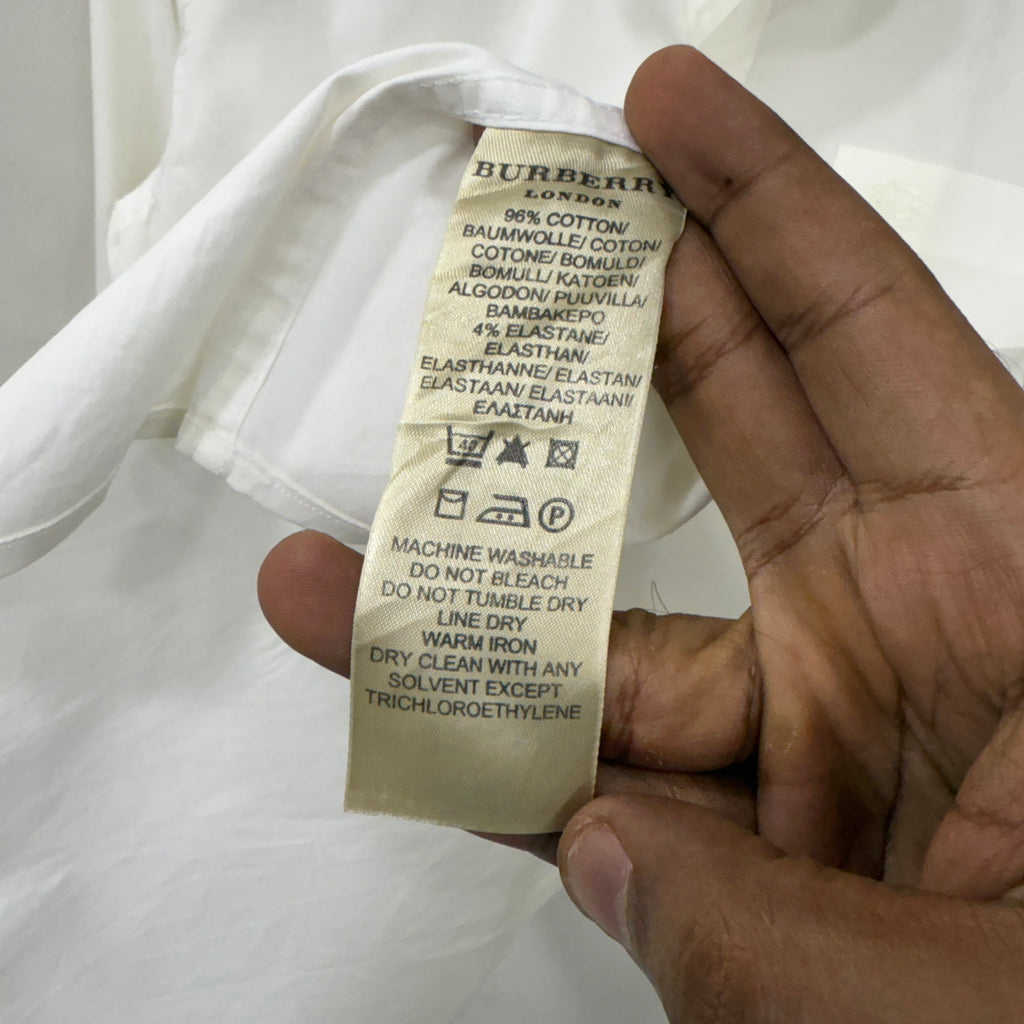 Burberry White solid shirt