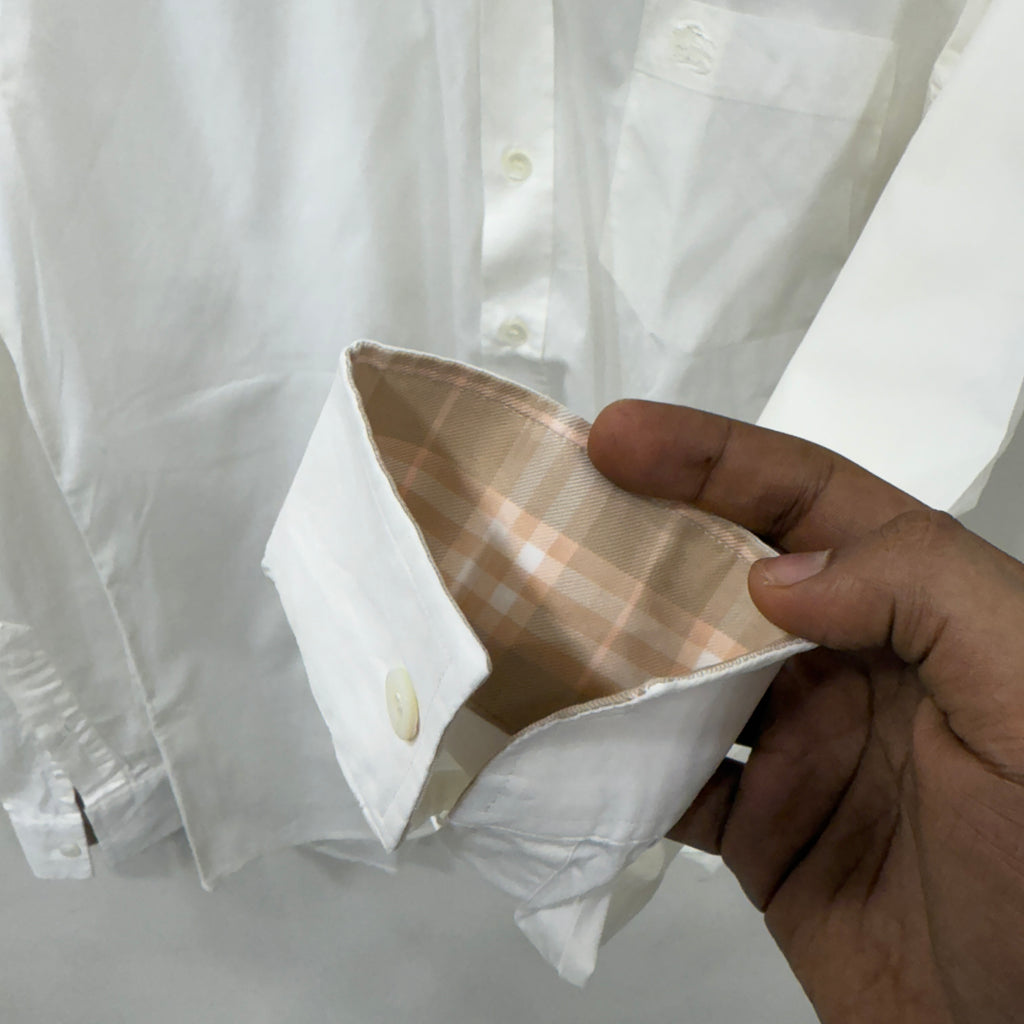 Burberry White solid shirt