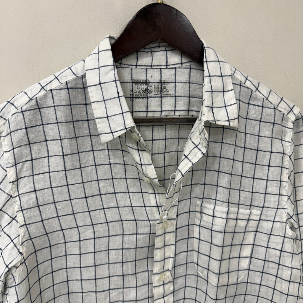 Muji checkered 100% linen shirt