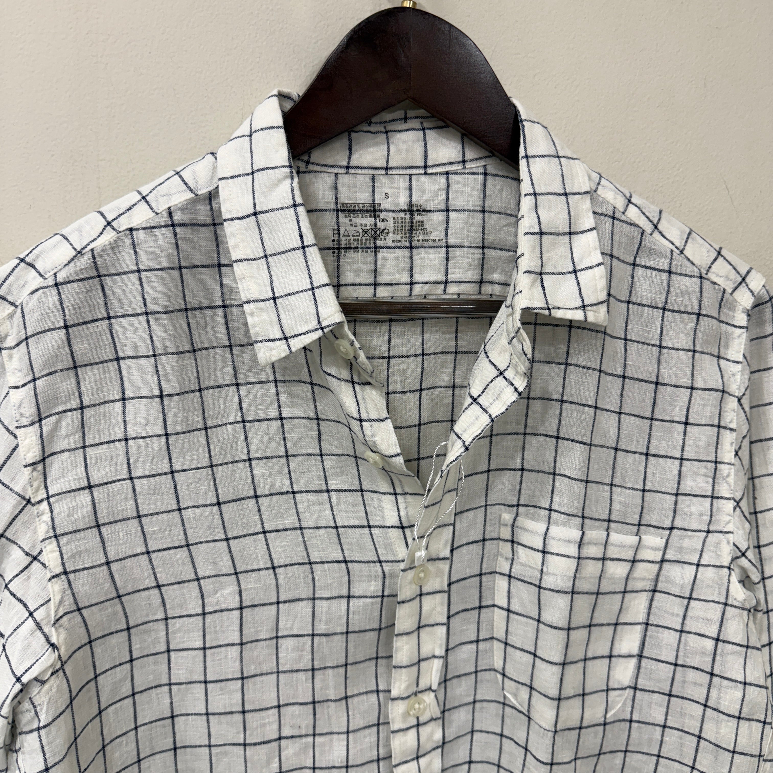 Muji checkered 100% linen shirt
