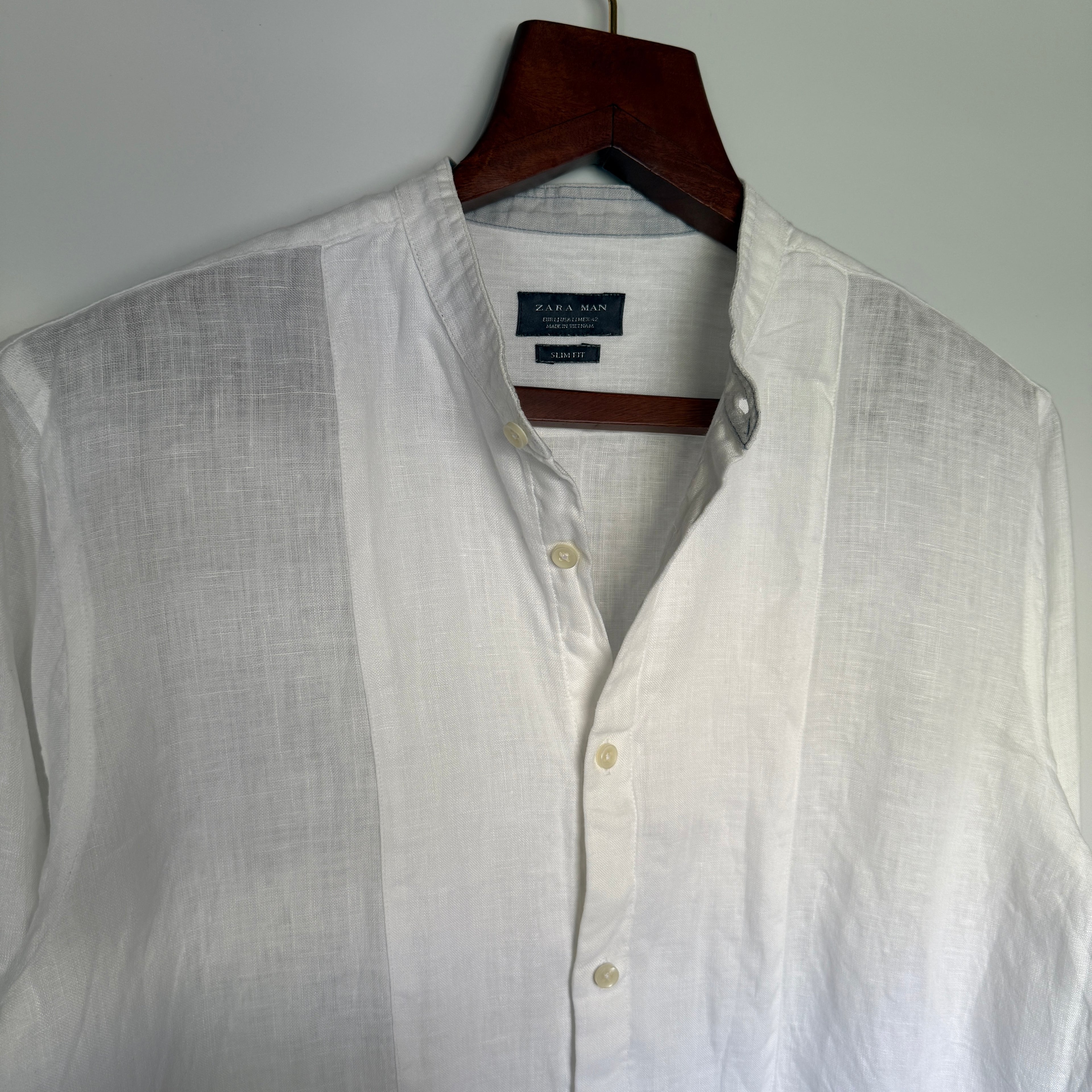 Zara white linen shirt