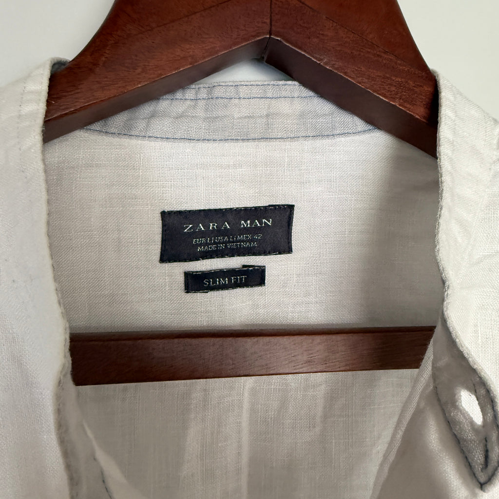 Zara white linen shirt