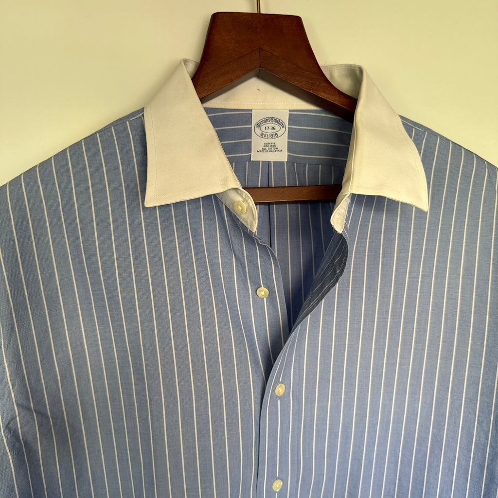 Brooks Brothers white collar stripes shirt
