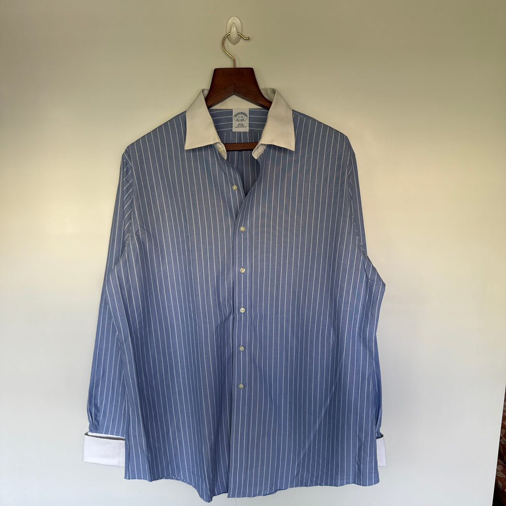 Brooks Brothers white collar stripes shirt