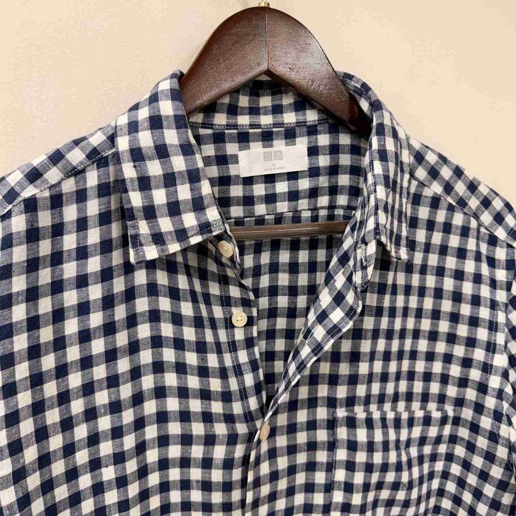 Uniqlo checkered linen shirt