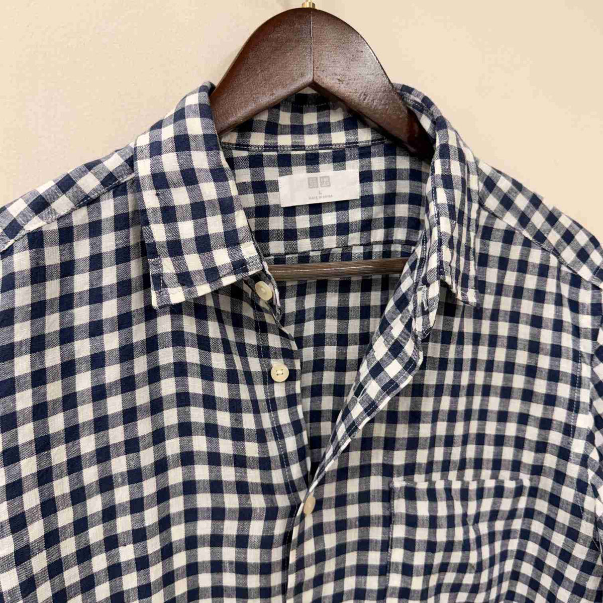 Uniqlo checkered linen shirt
