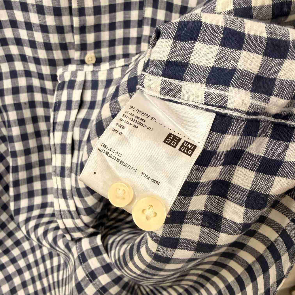 Uniqlo checkered linen shirt
