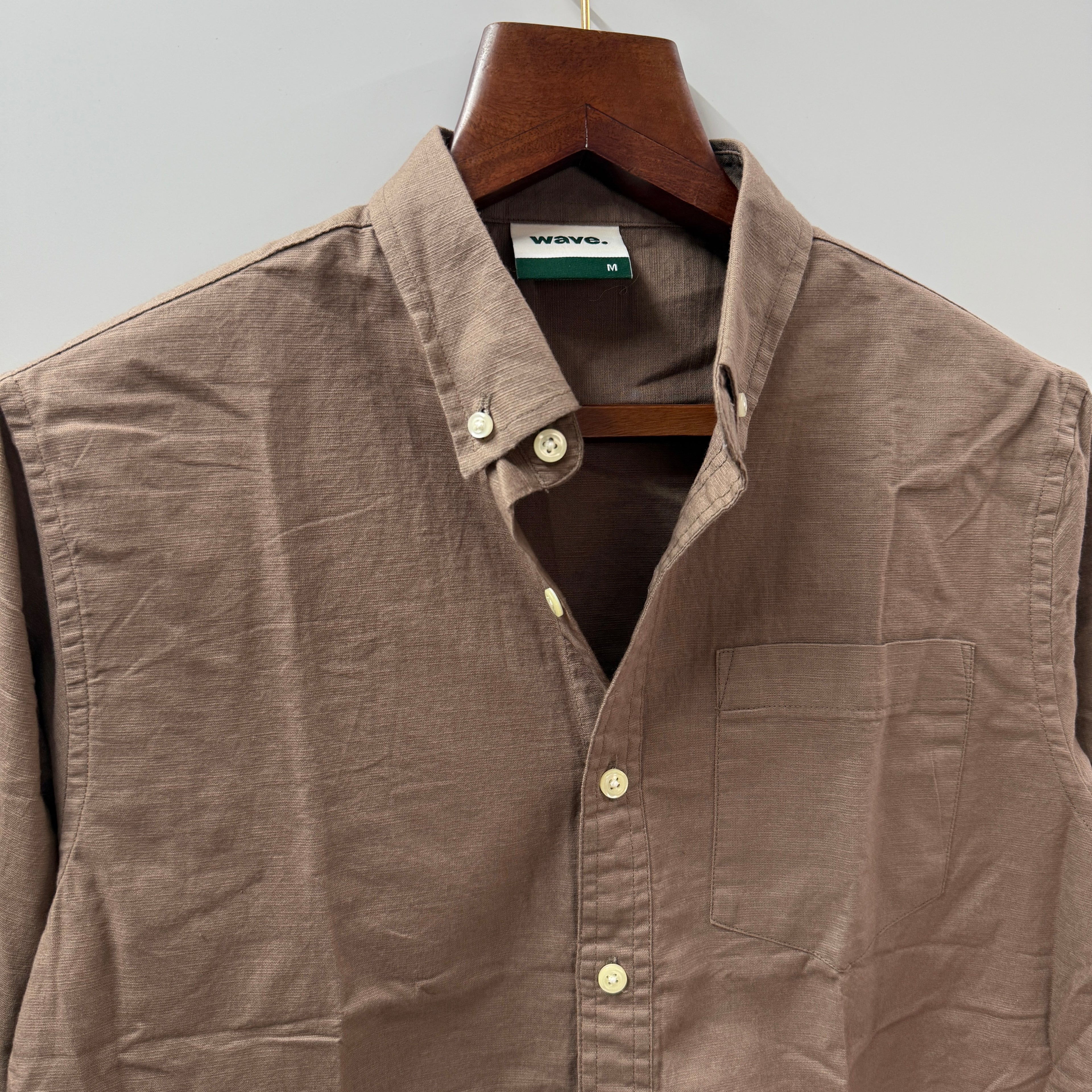 Brown Solid button down shirt