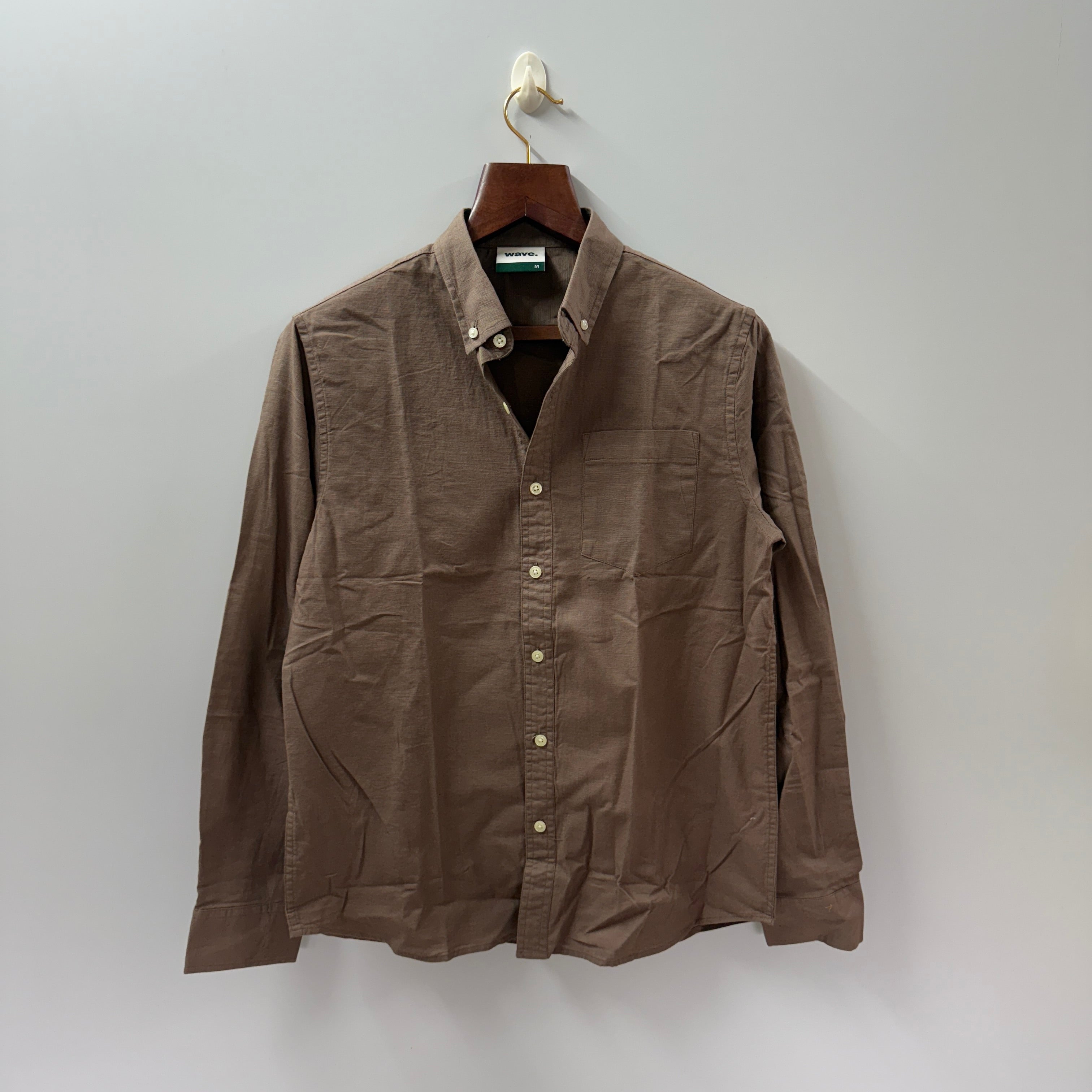 Brown Solid button down shirt