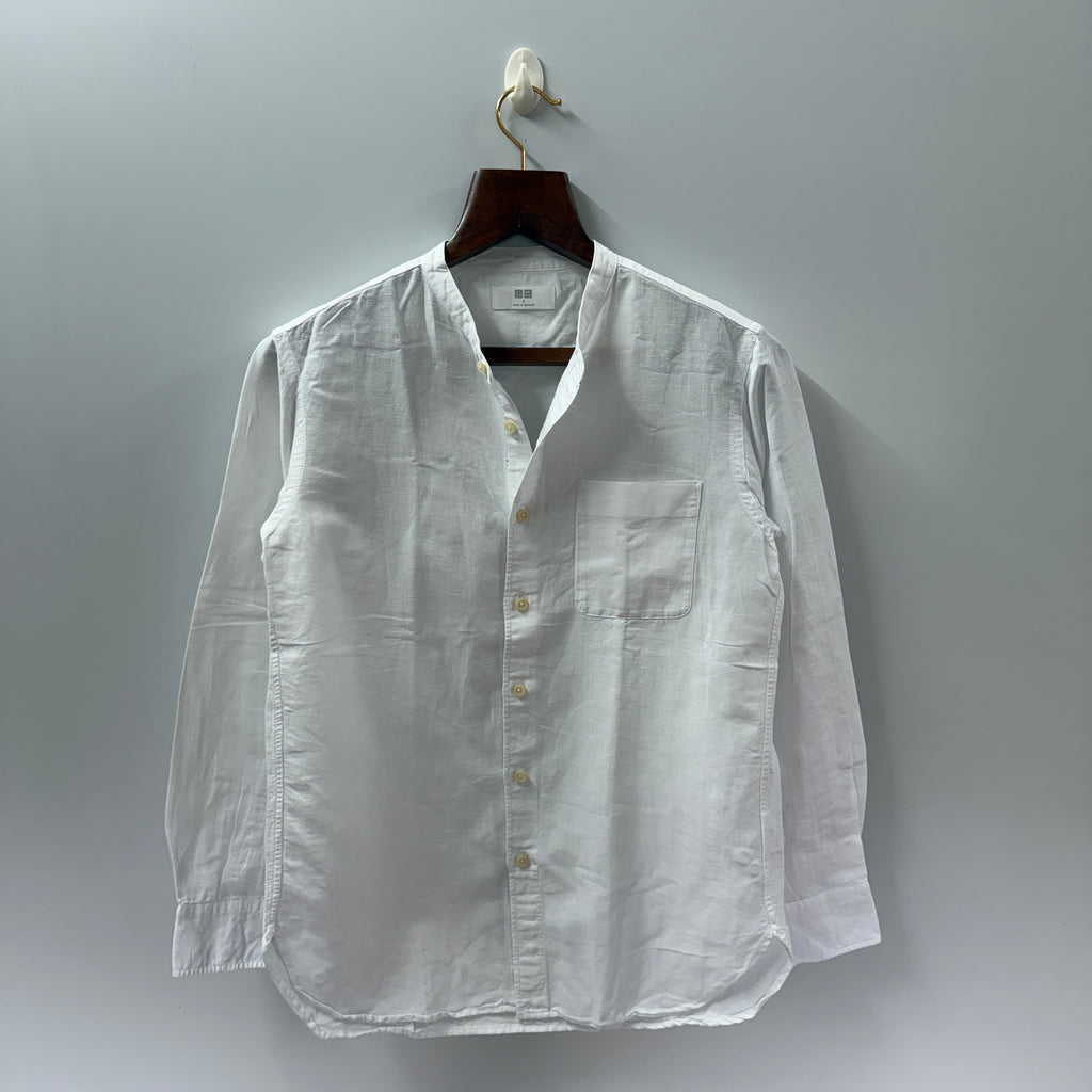 Uniqlo linen chinese collar shirt