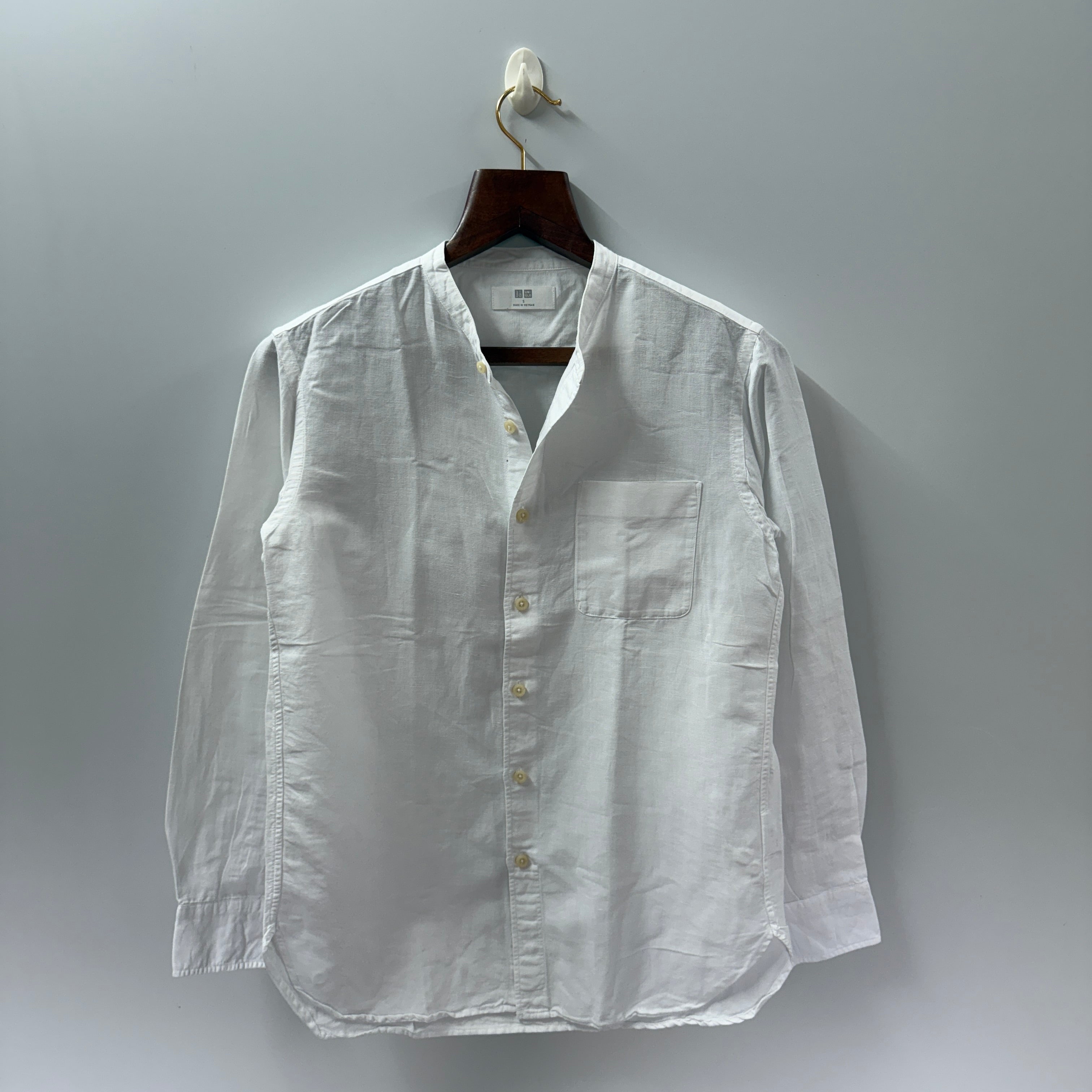 Uniqlo linen chinese collar shirt