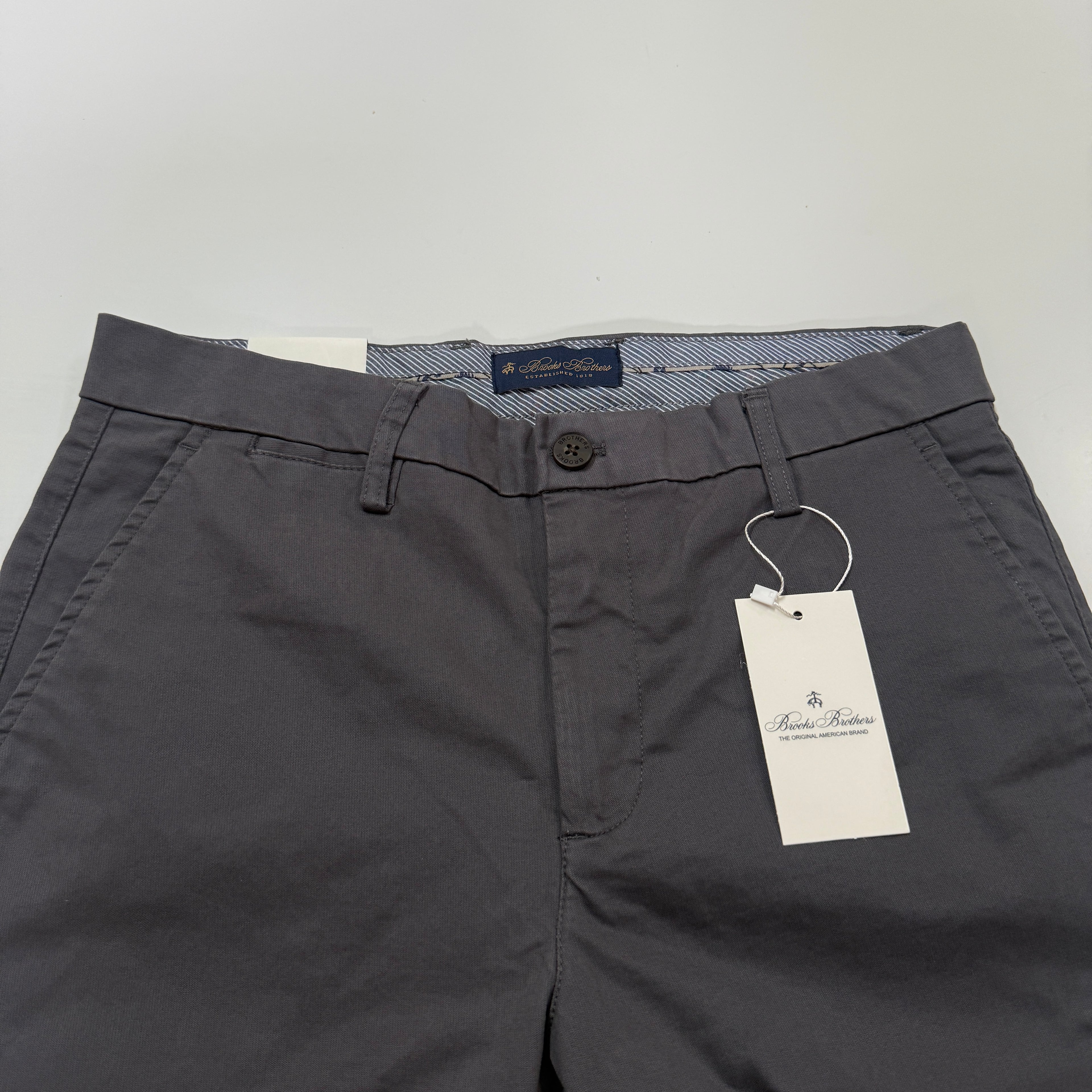 Brooks Brothers Charcoal Grey Straight Fit Chinos