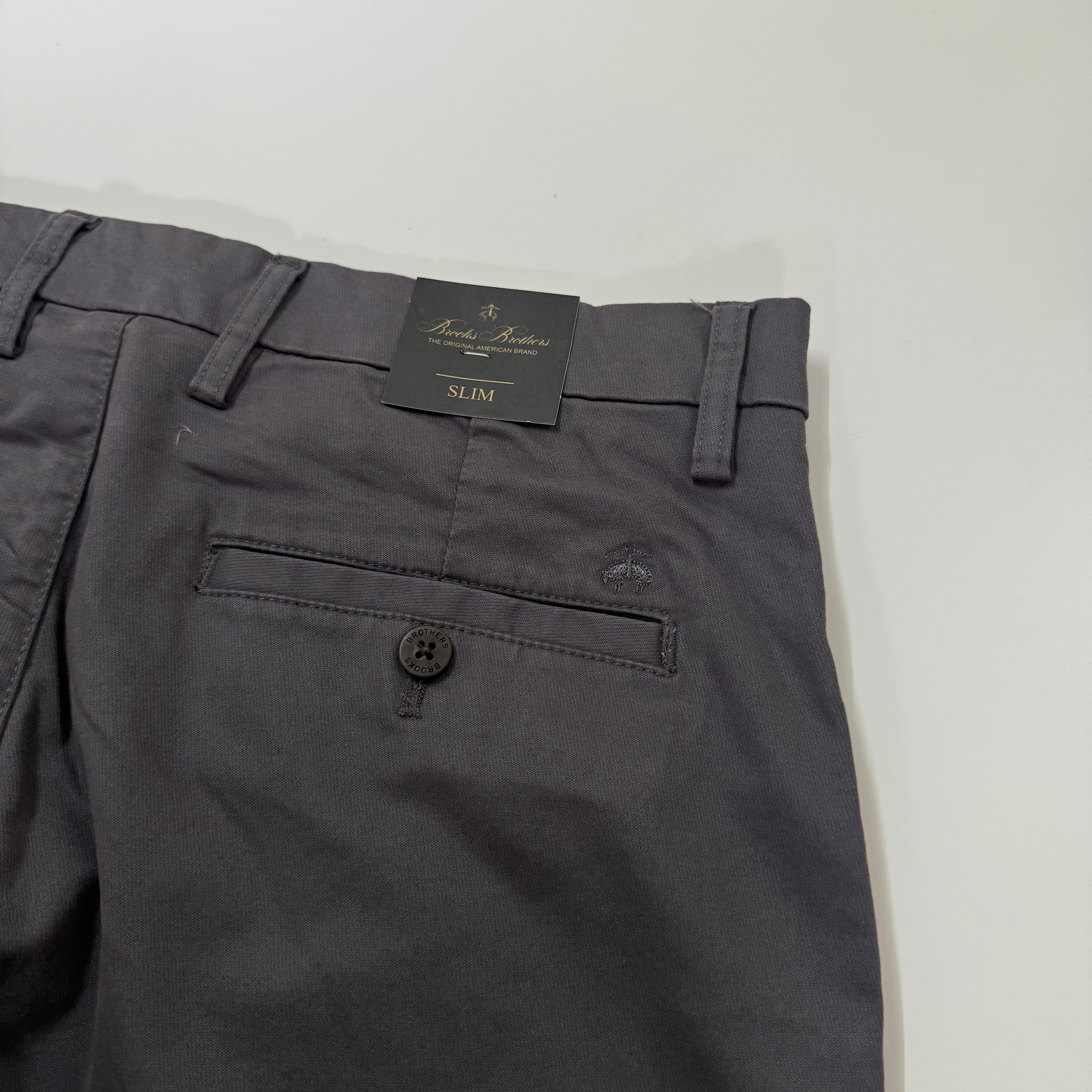 Brooks Brothers Charcoal Grey Straight Fit Chinos