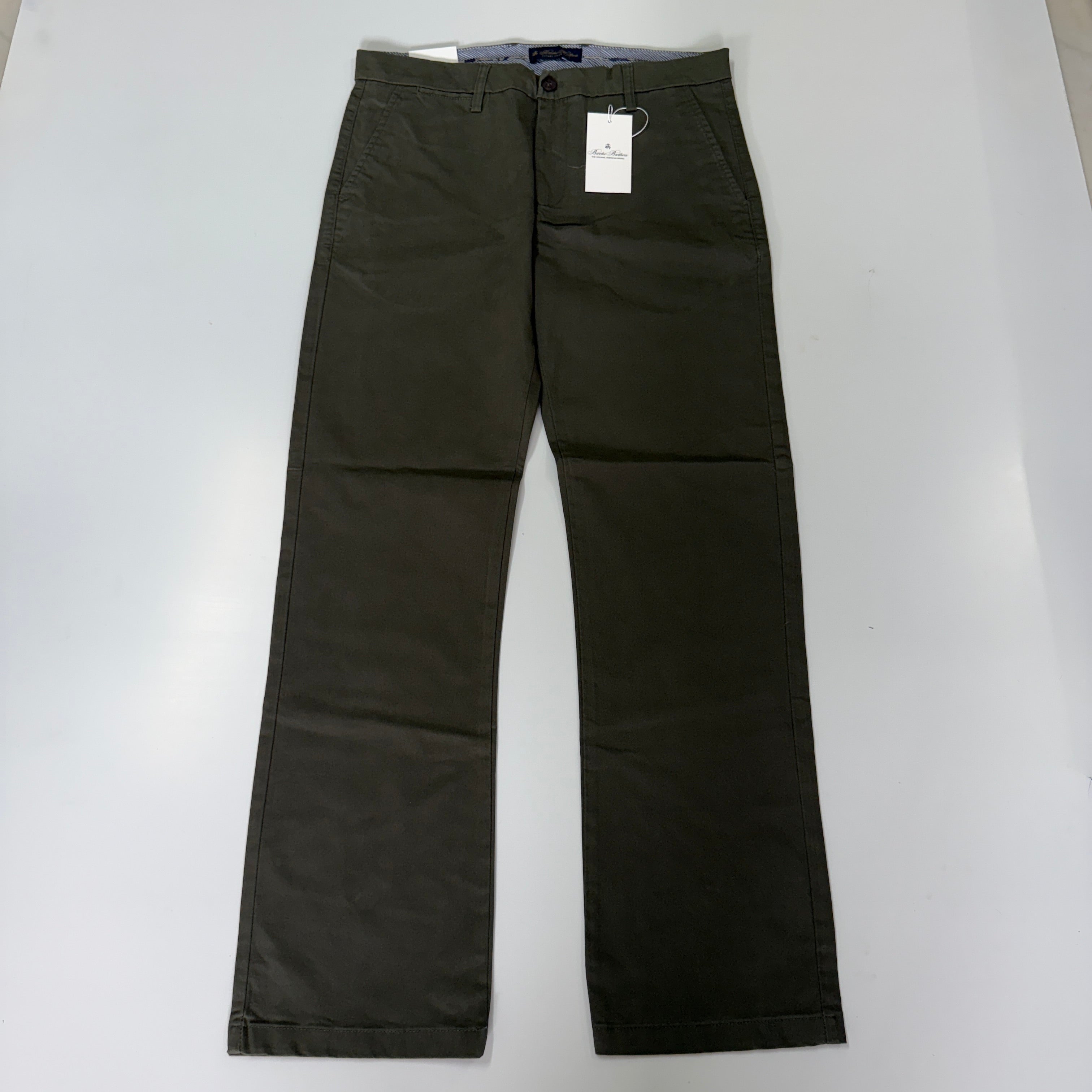 Brooks Brothers Olive Green Straight Fit Chinos