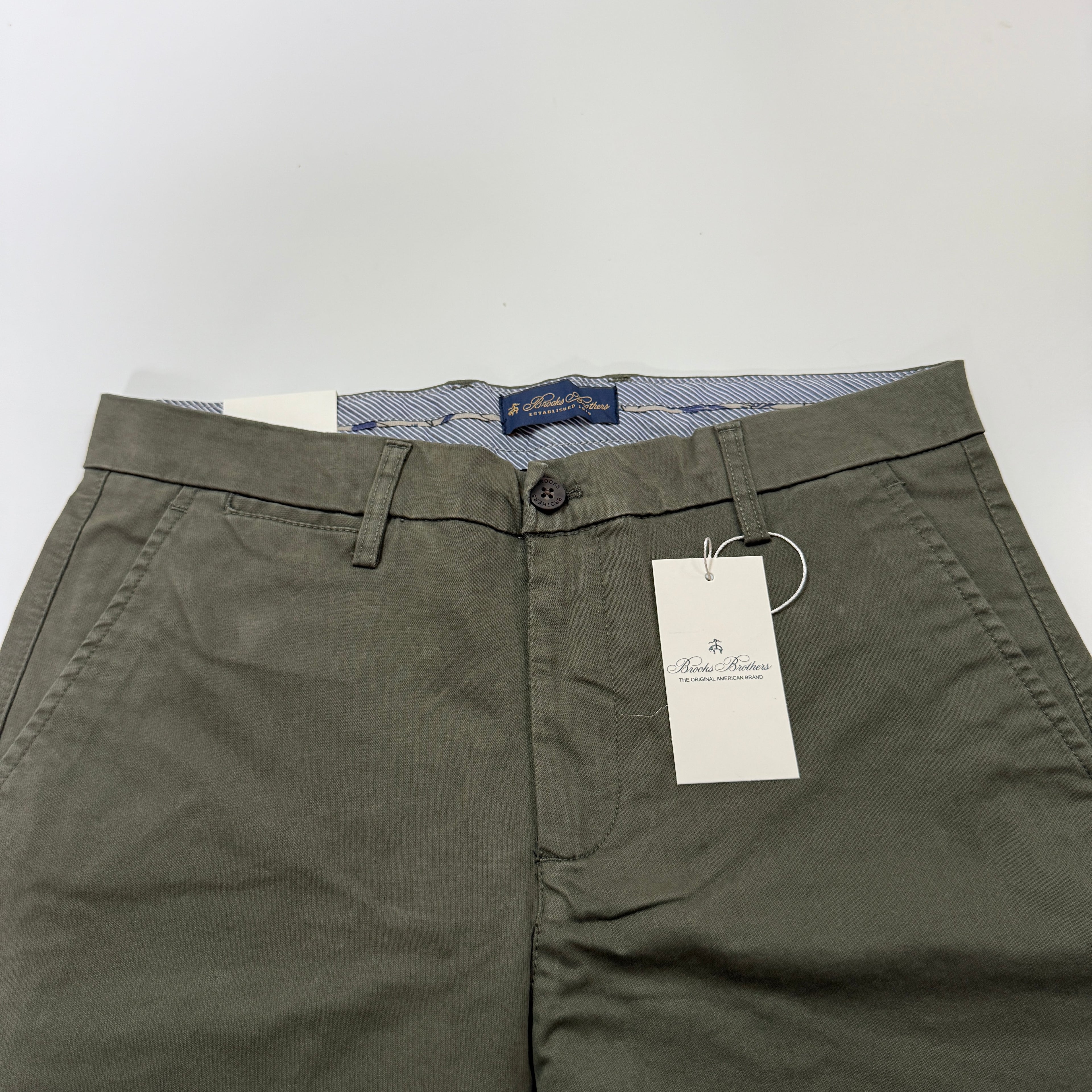 Brooks Brothers Olive Green Straight Fit Chinos