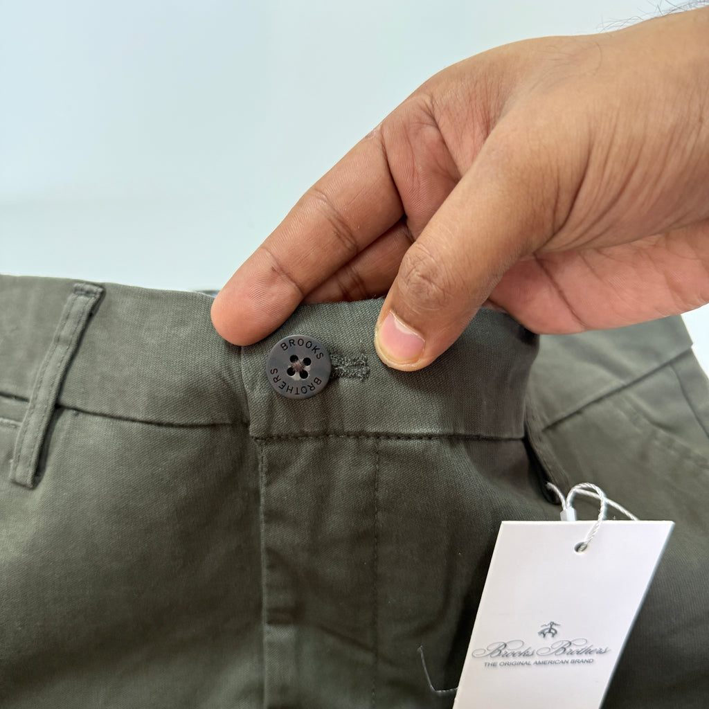Brooks Brothers Olive Green Straight Fit Chinos