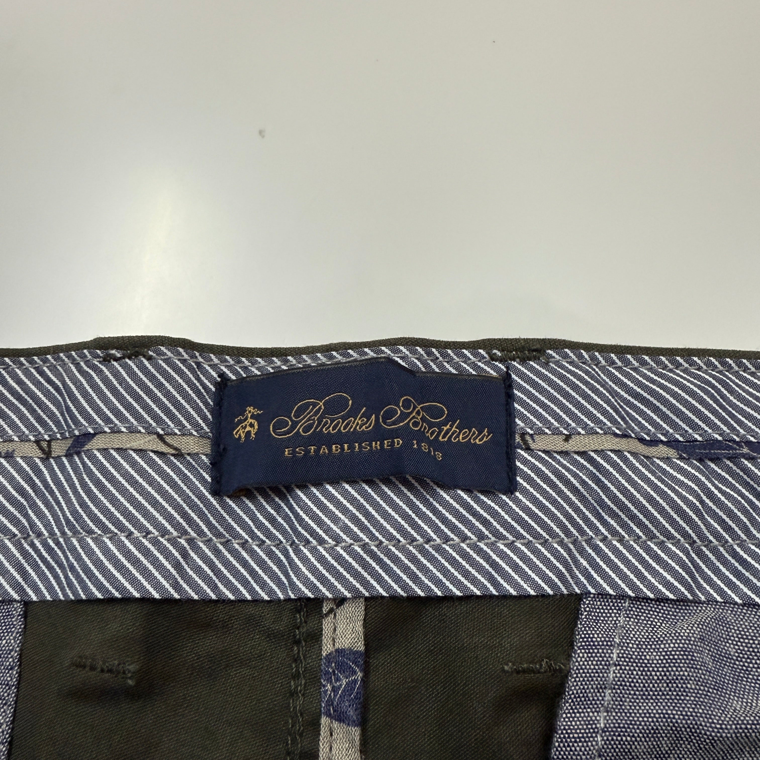 Brooks Brothers Olive Green Straight Fit Chinos