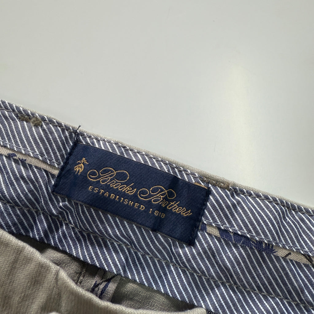 Brooks Brothers Khaki Grey Straight Fit Chinos
