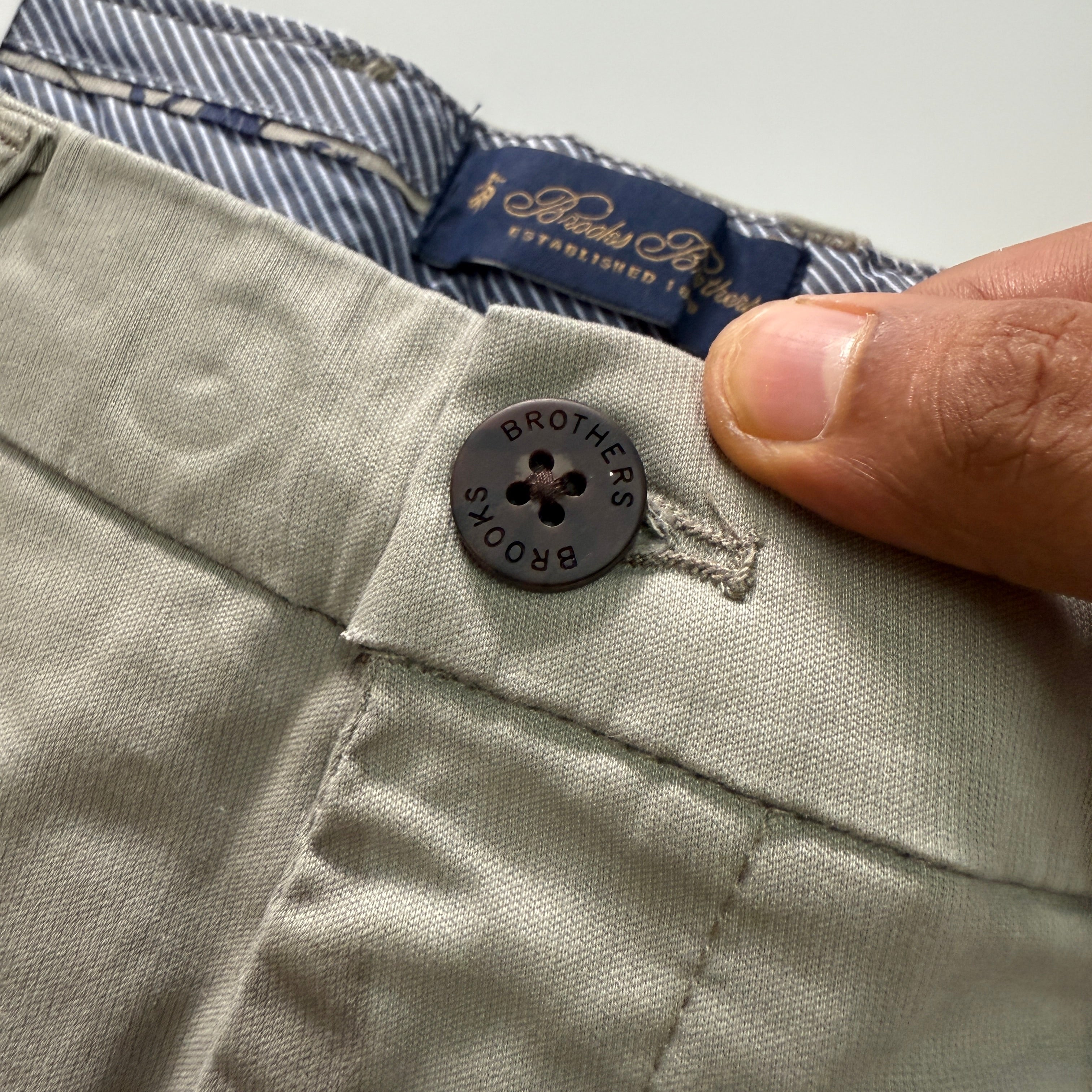 Brooks Brothers Khaki Grey Straight Fit Chinos