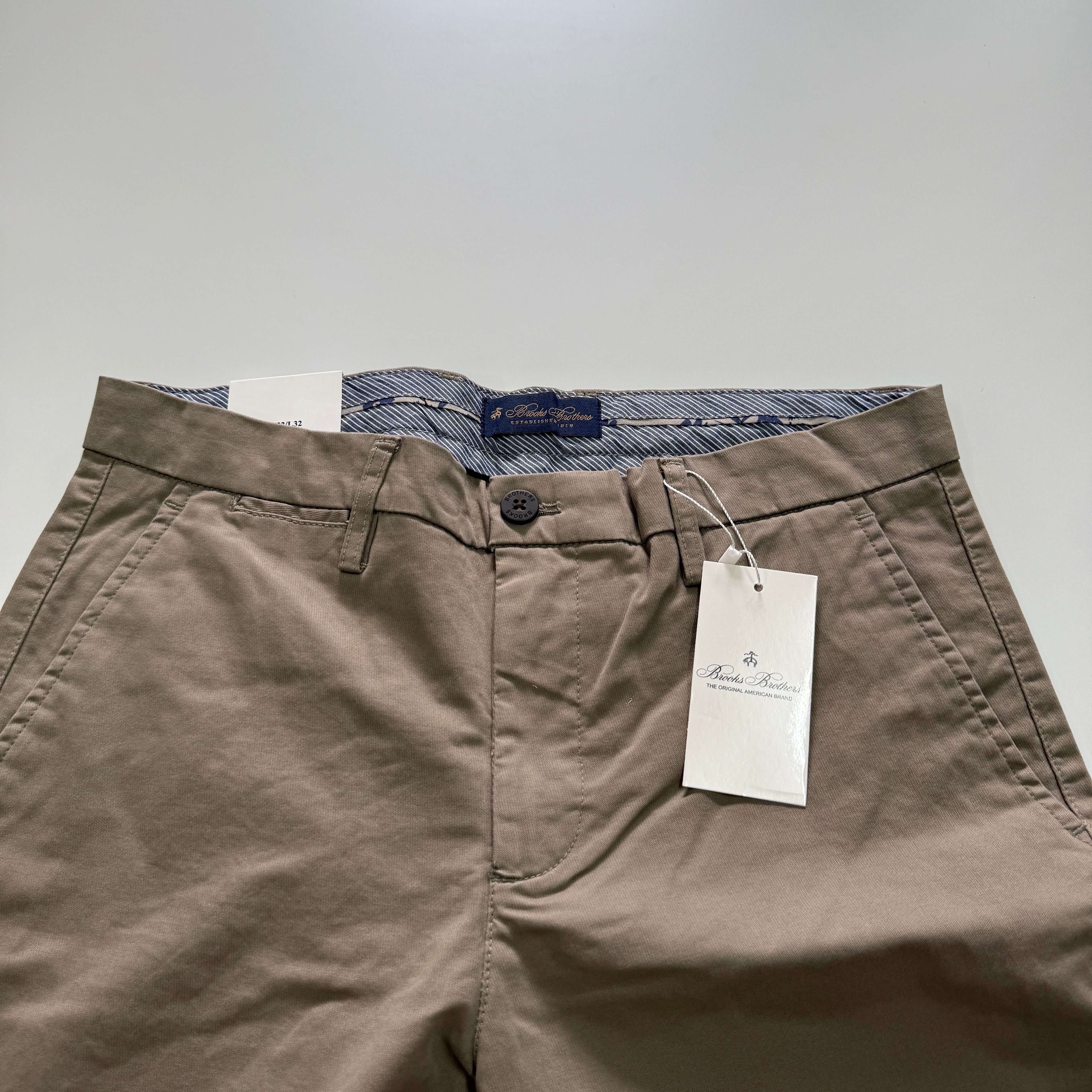 Brooks Brothers Taupe Straight Fit Chinos