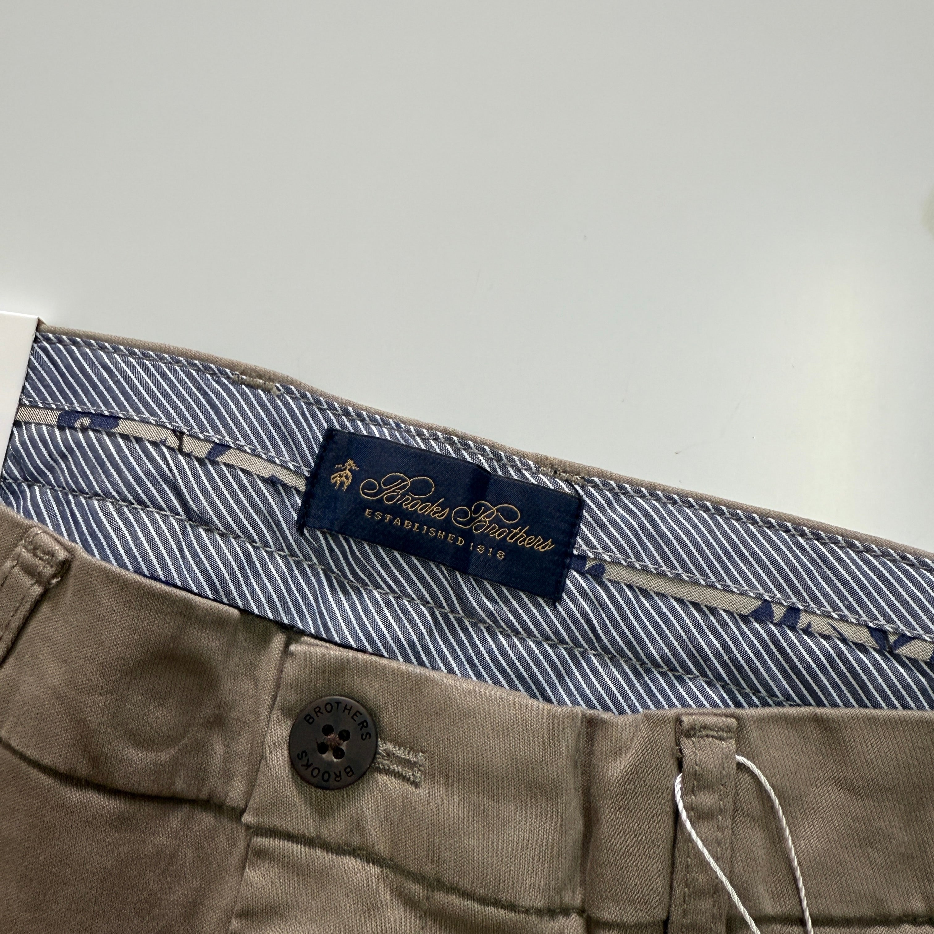 Brooks Brothers Taupe Straight Fit Chinos