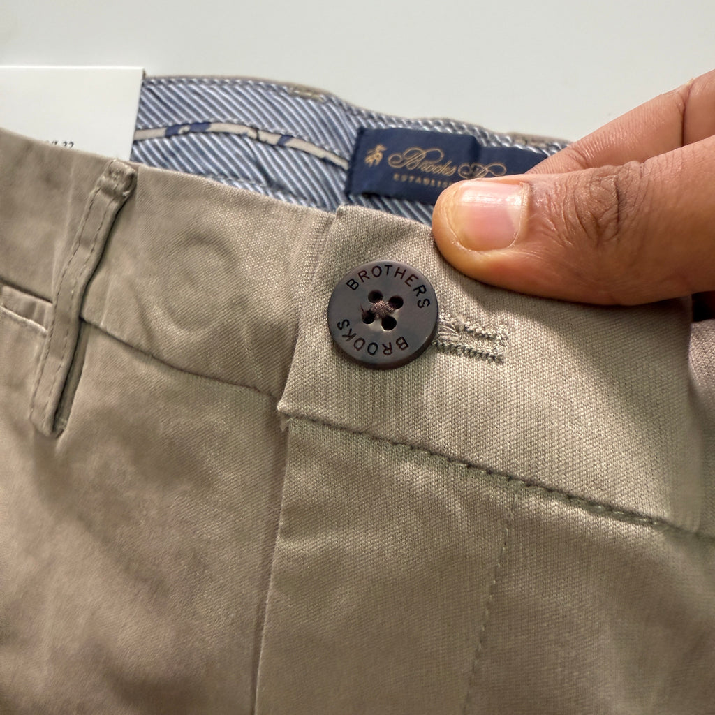 Brooks Brothers Taupe Straight Fit Chinos