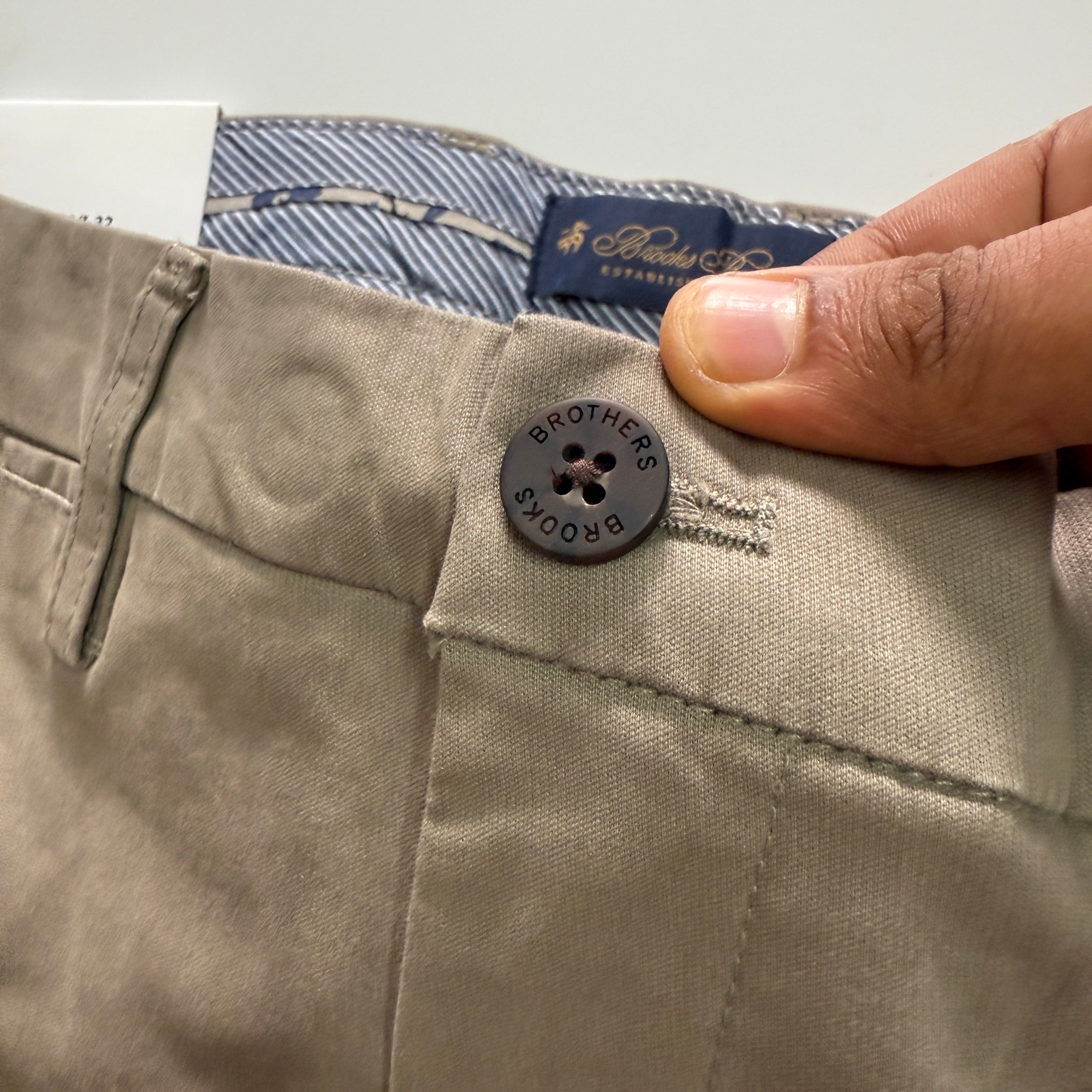 Brooks Brothers Taupe Straight Fit Chinos