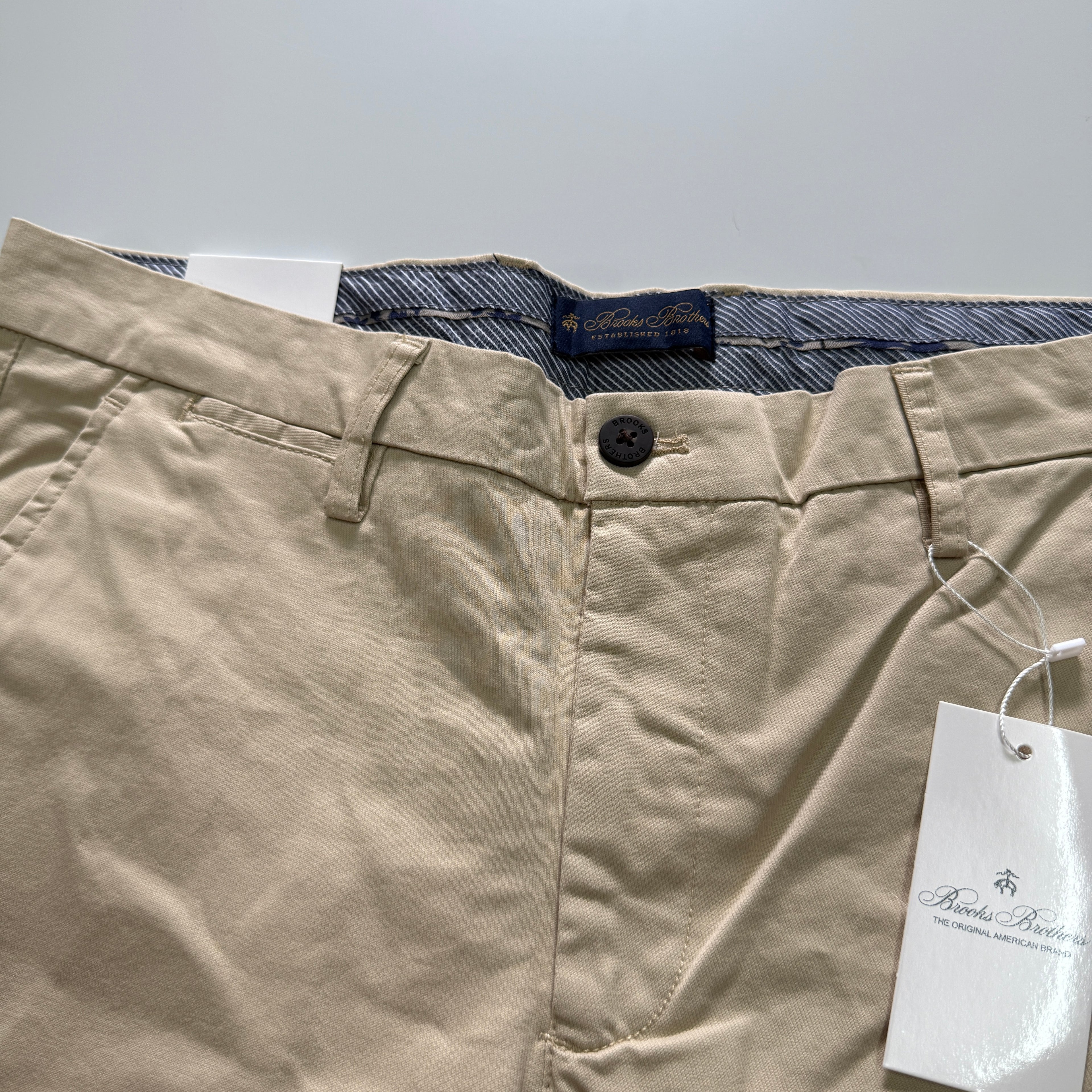 Brooks Brothers Light Khaki Straight Fit Chinos
