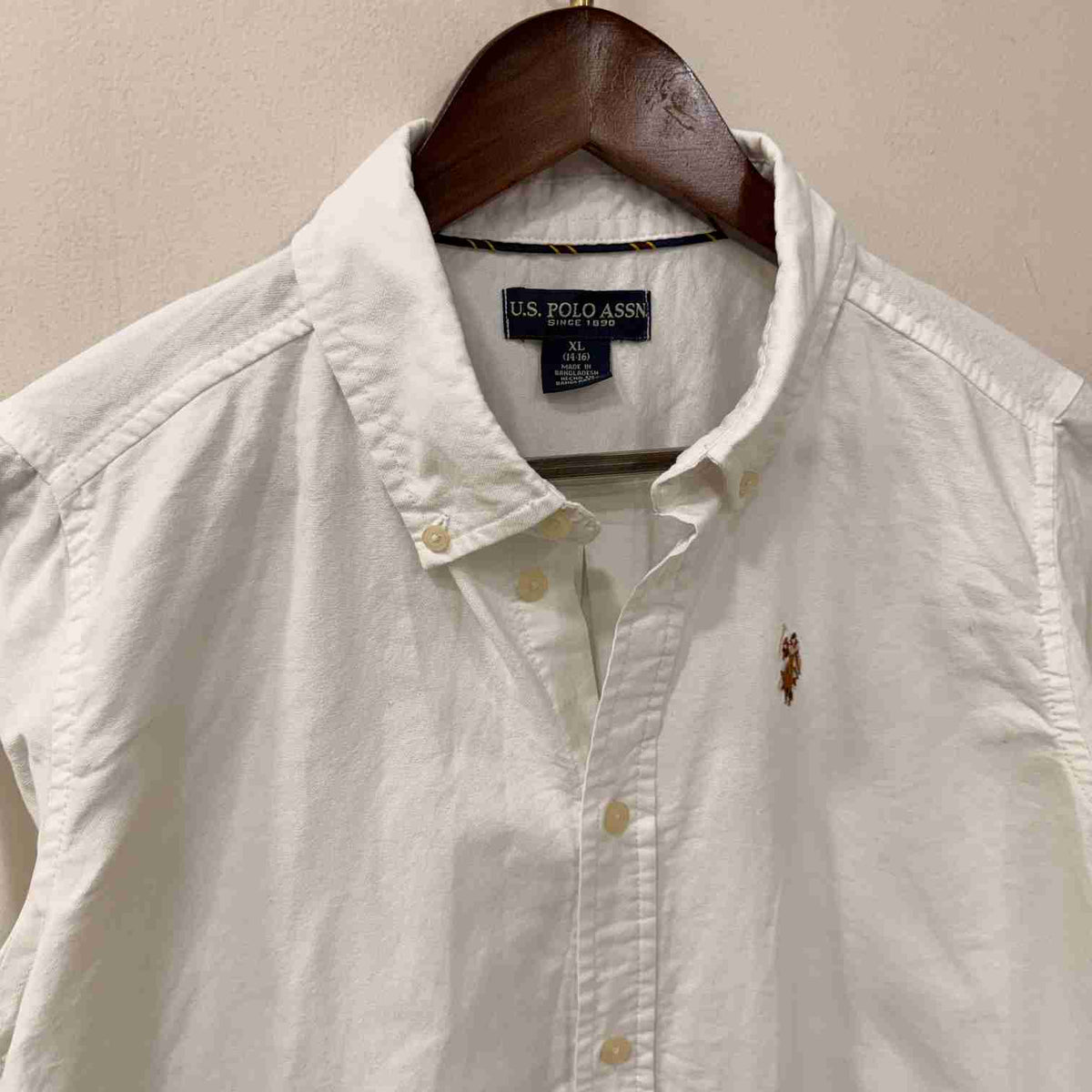 US Polo Assn white oxford shirt