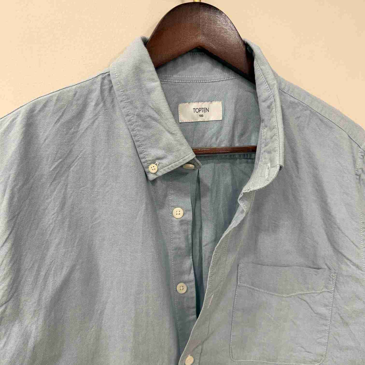 Topten light blue solid oxfrod shirt