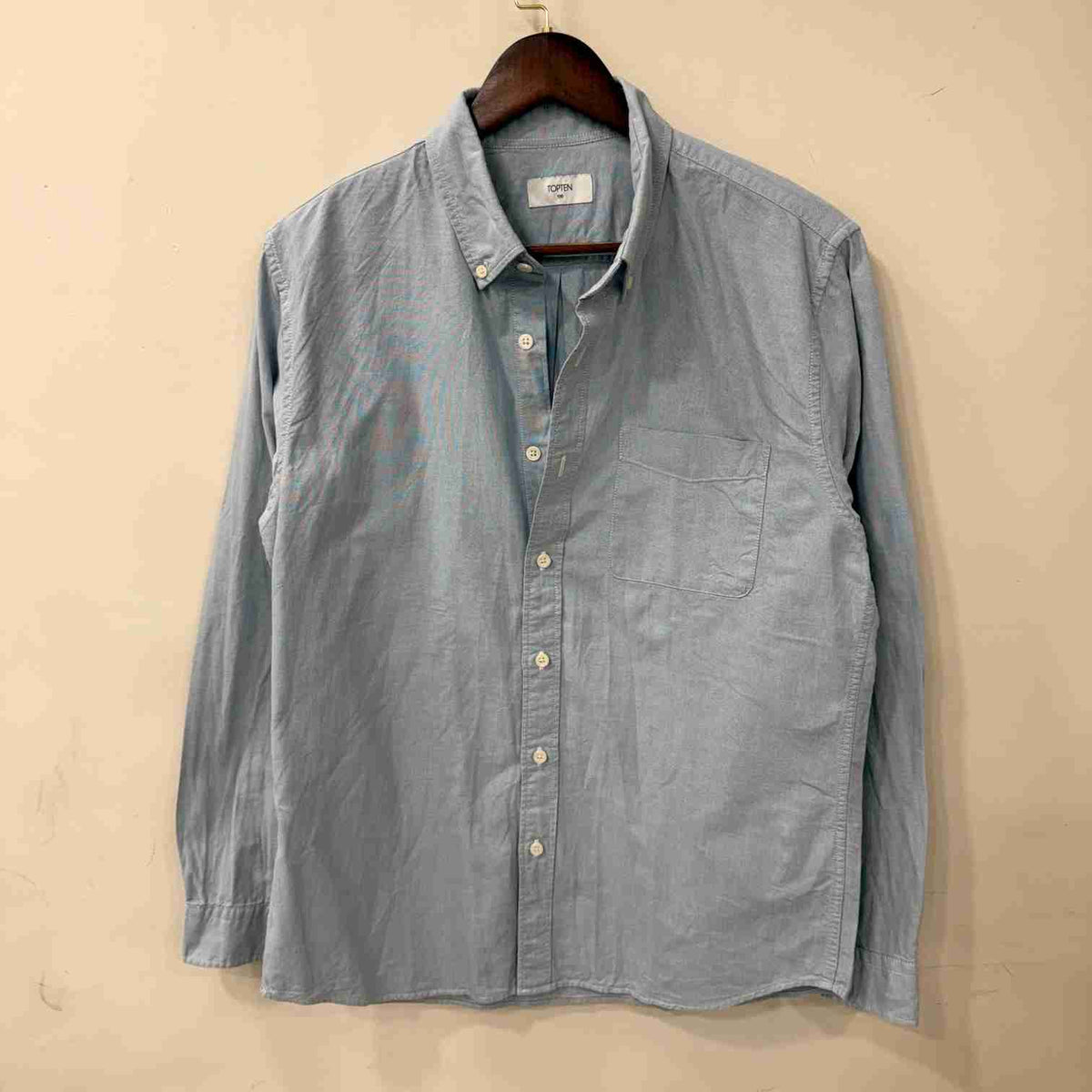 Topten light blue solid oxfrod shirt