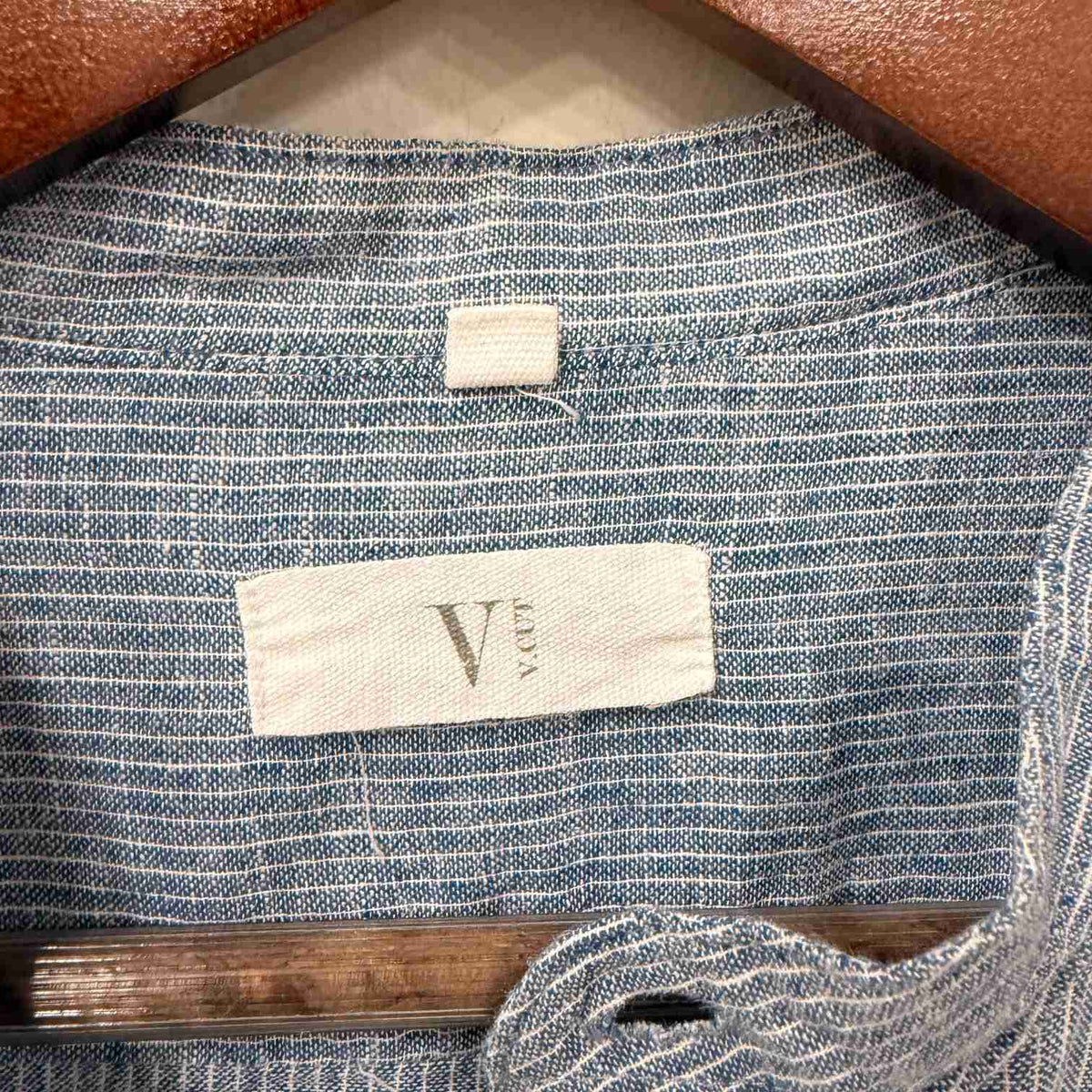 Chinese collar linen shirt